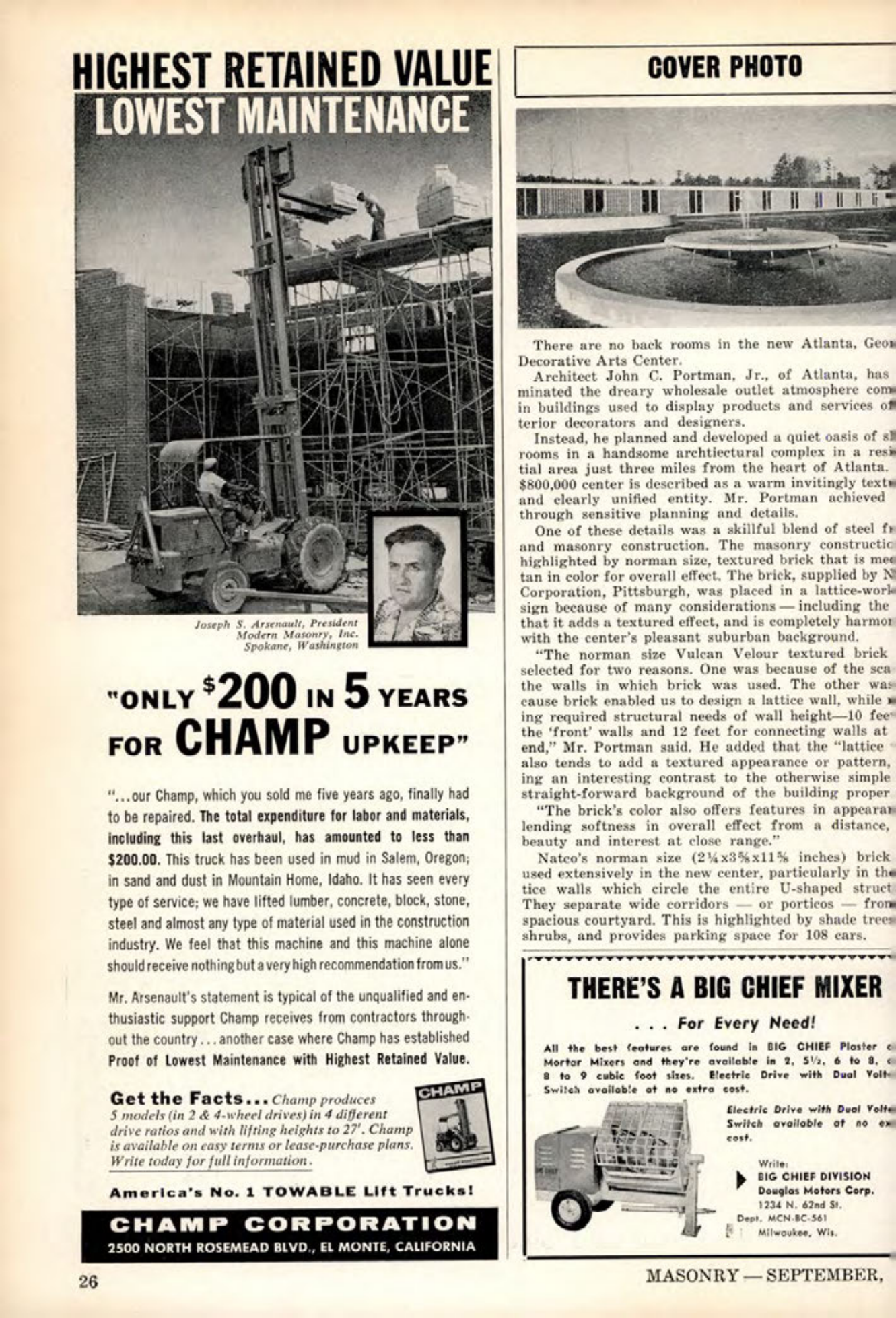 Masonry Magazine September 1961 Page. 26