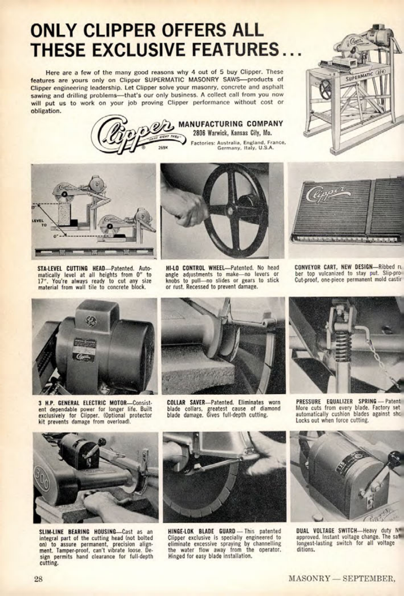 Masonry Magazine September 1961 Page. 28
