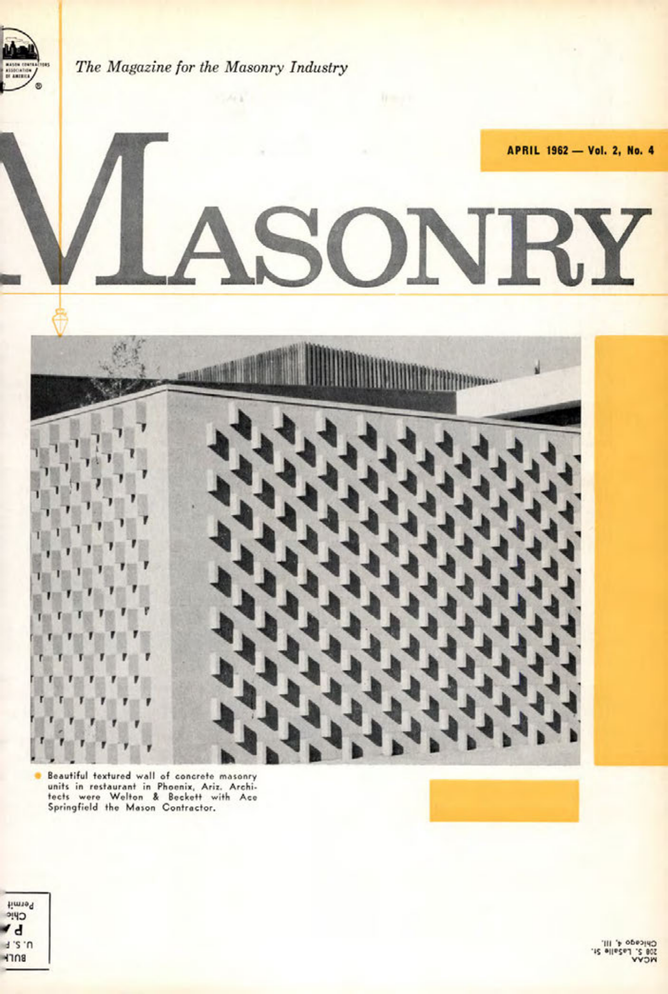 Masonry Magazine April 1962 Page. 1