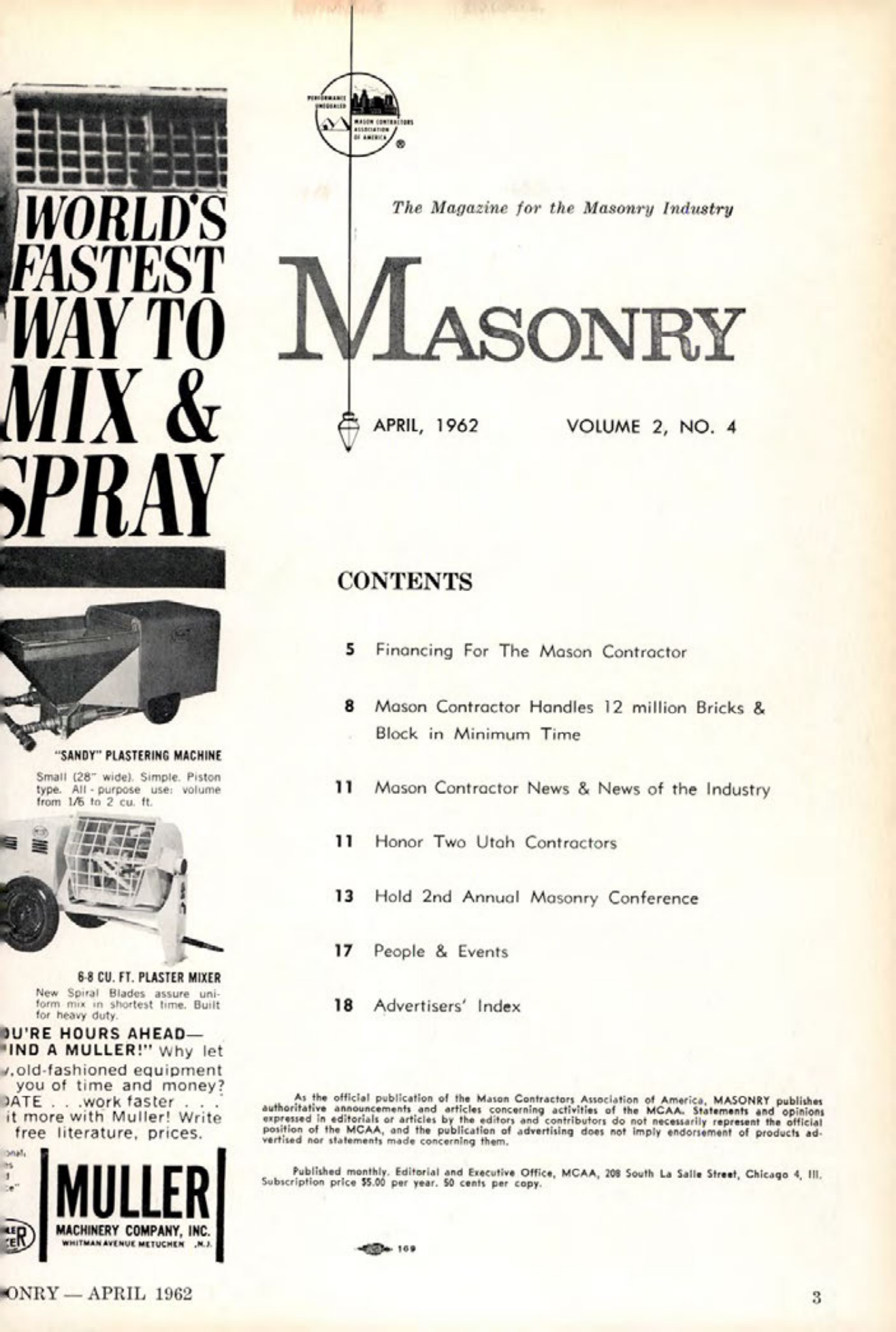 Masonry Magazine April 1962 Page. 3