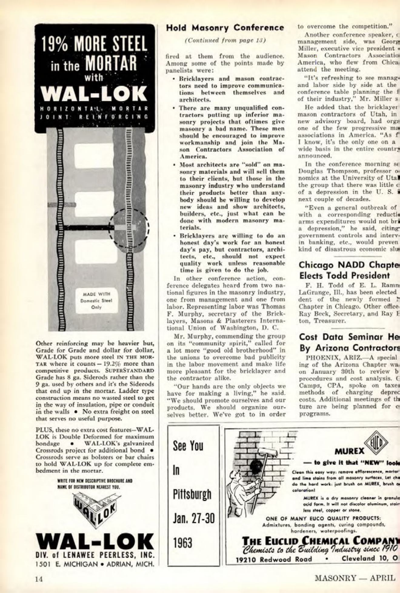 Masonry Magazine April 1962 Page. 14