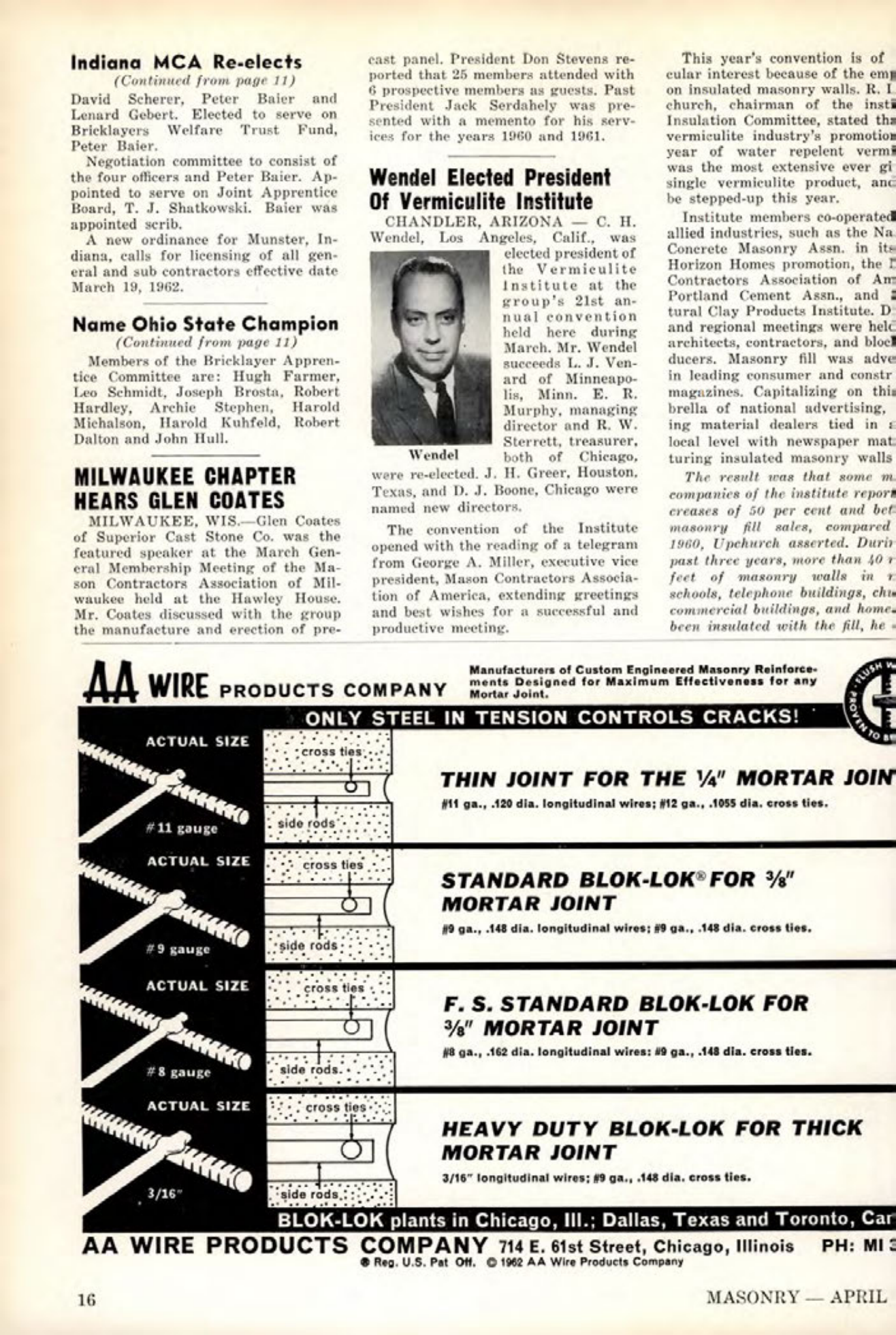 Masonry Magazine April 1962 Page. 16