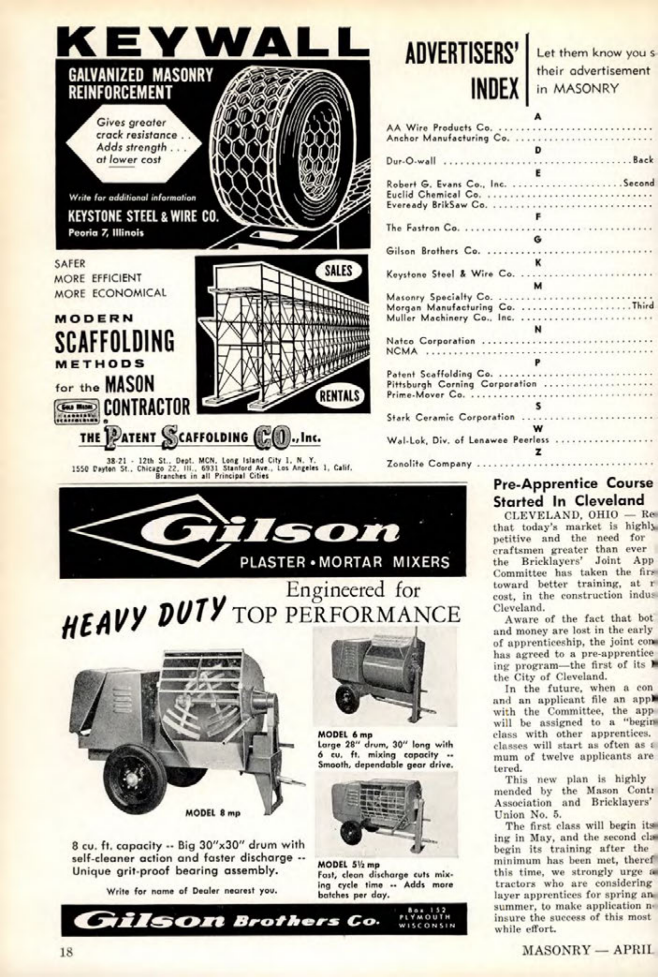 Masonry Magazine April 1962 Page. 18