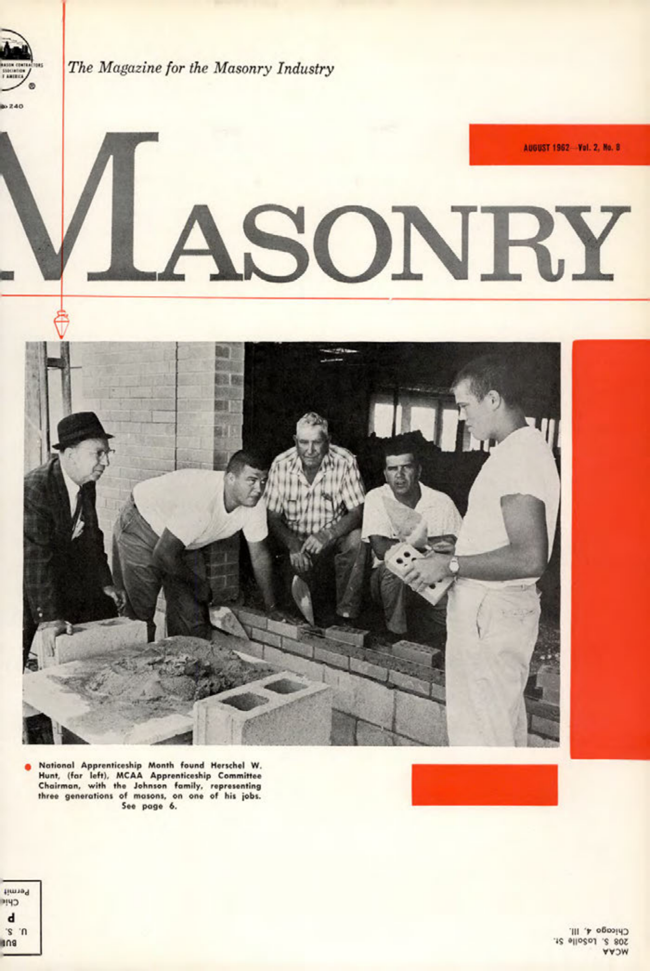 Masonry Magazine August 1962 Page. 1
