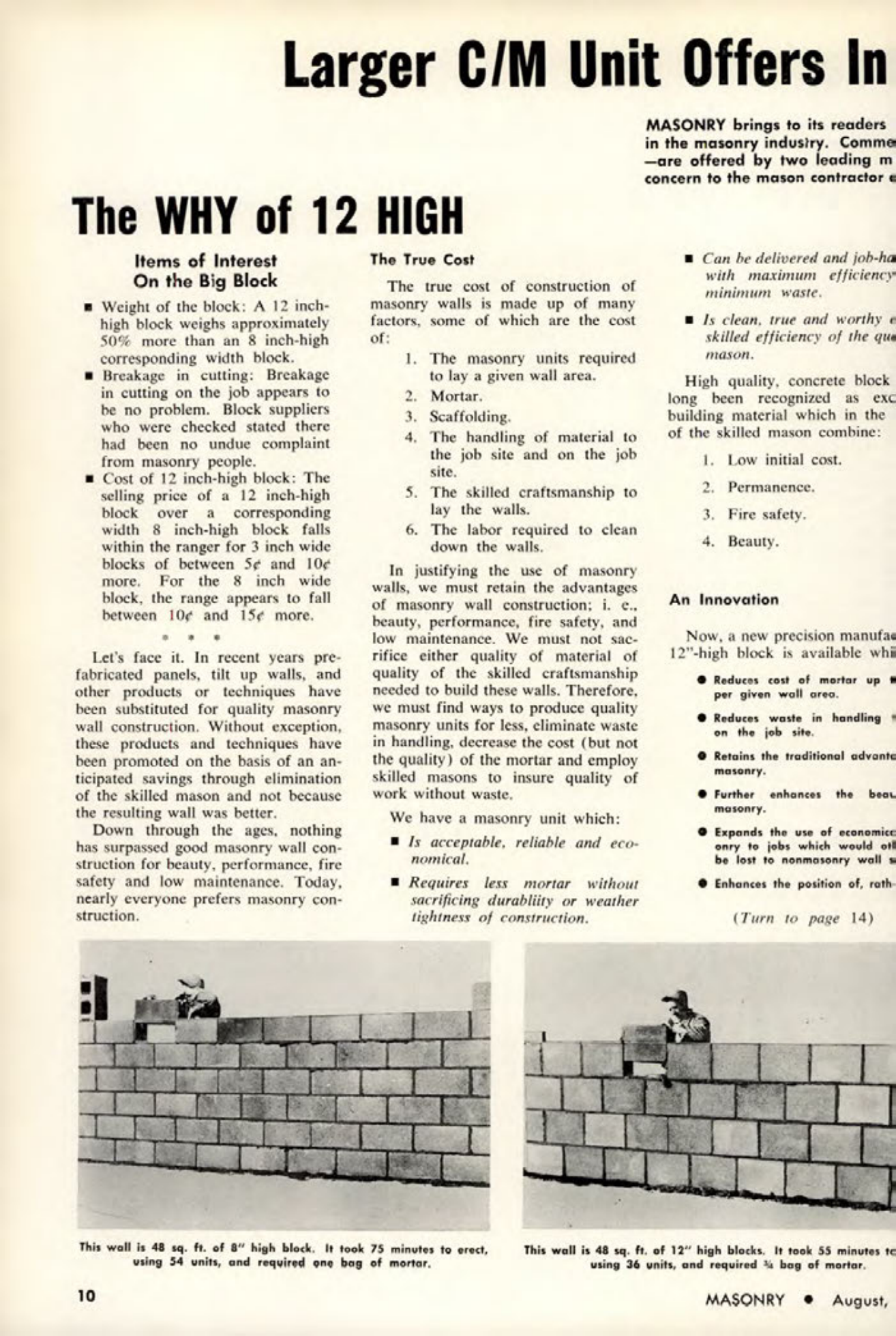 Masonry Magazine August 1962 Page. 10