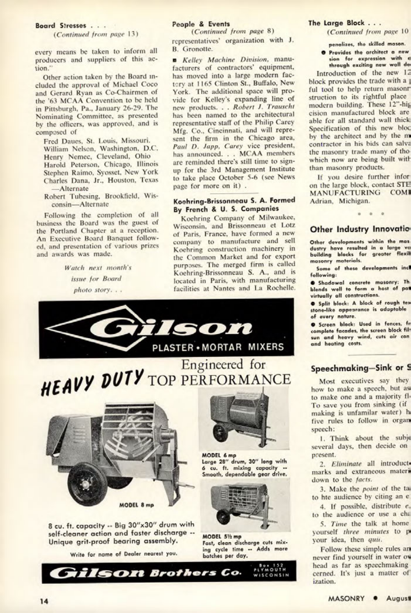 Masonry Magazine August 1962 Page. 14