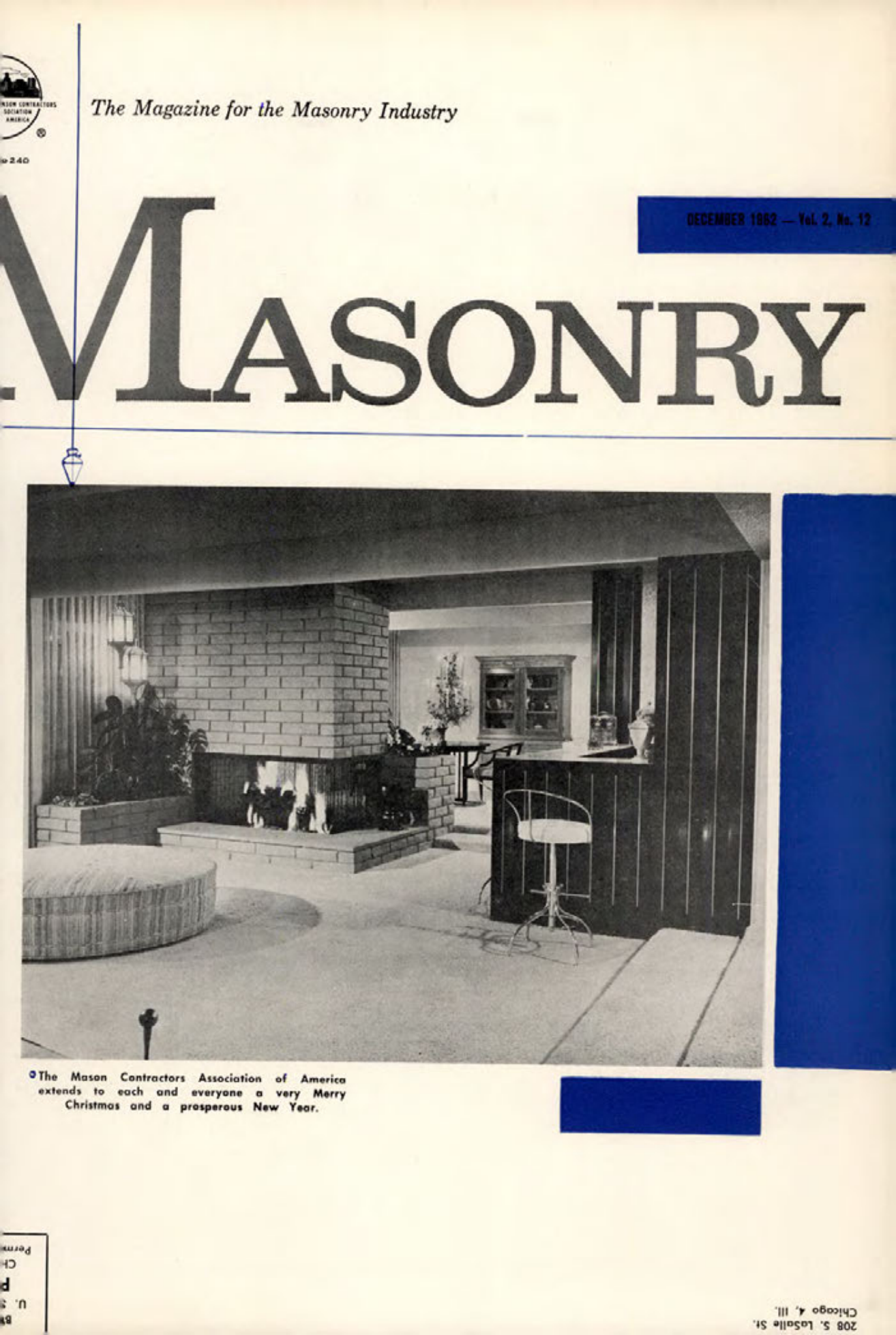 Masonry Magazine December 1962 Page. 1
