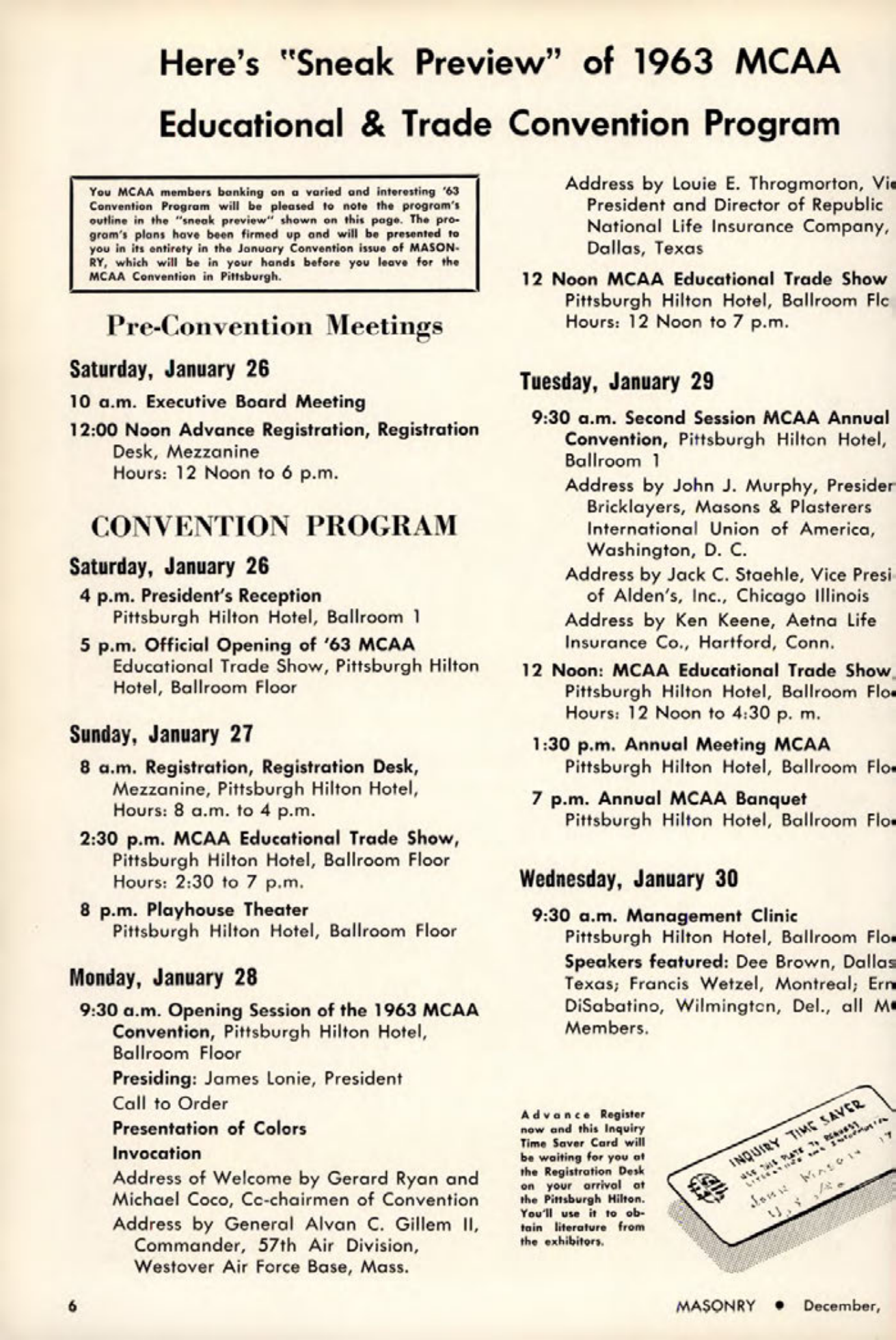 Masonry Magazine December 1962 Page. 6