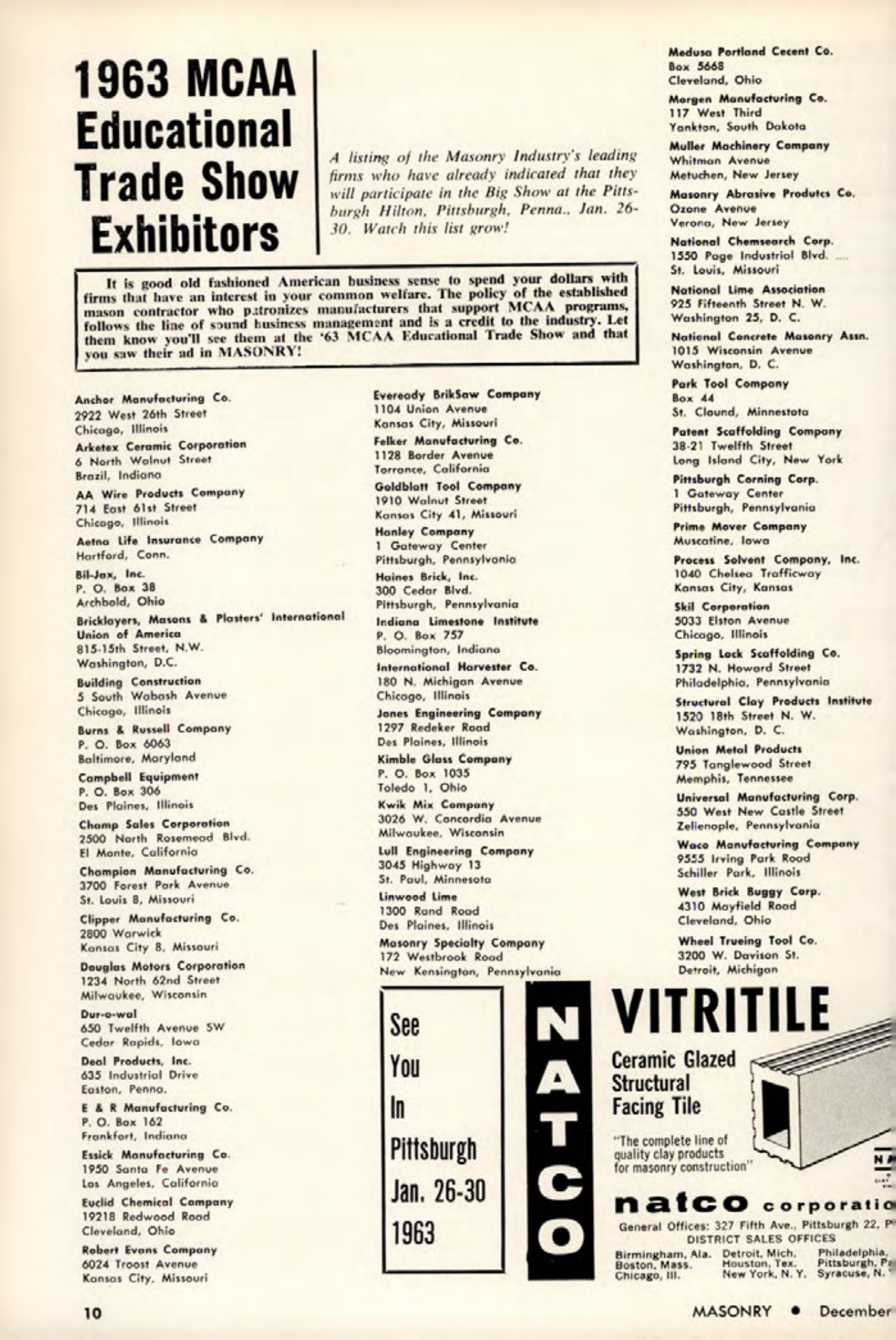 Masonry Magazine December 1962 Page. 10
