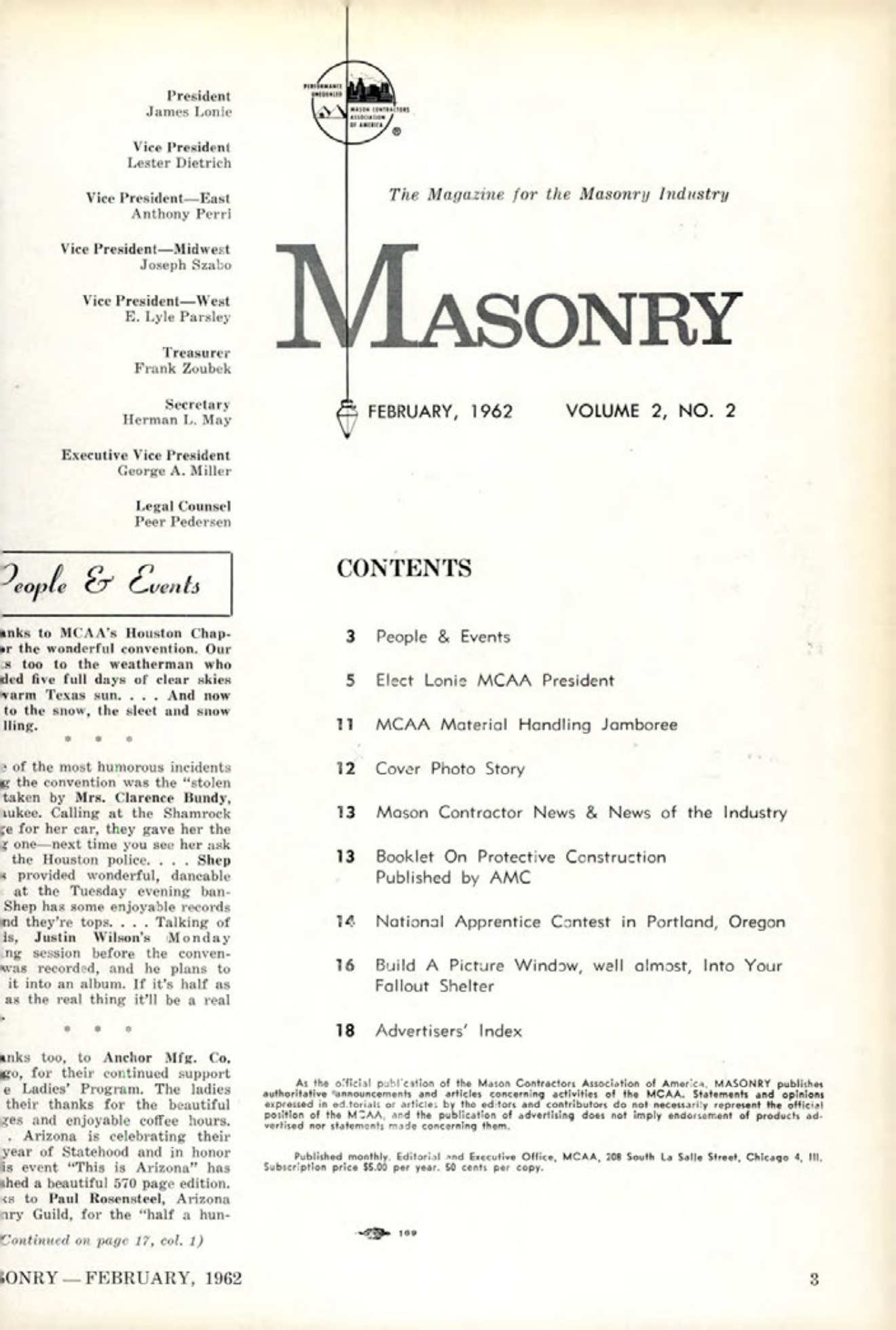 Masonry Magazine February 1962 Page. 3
