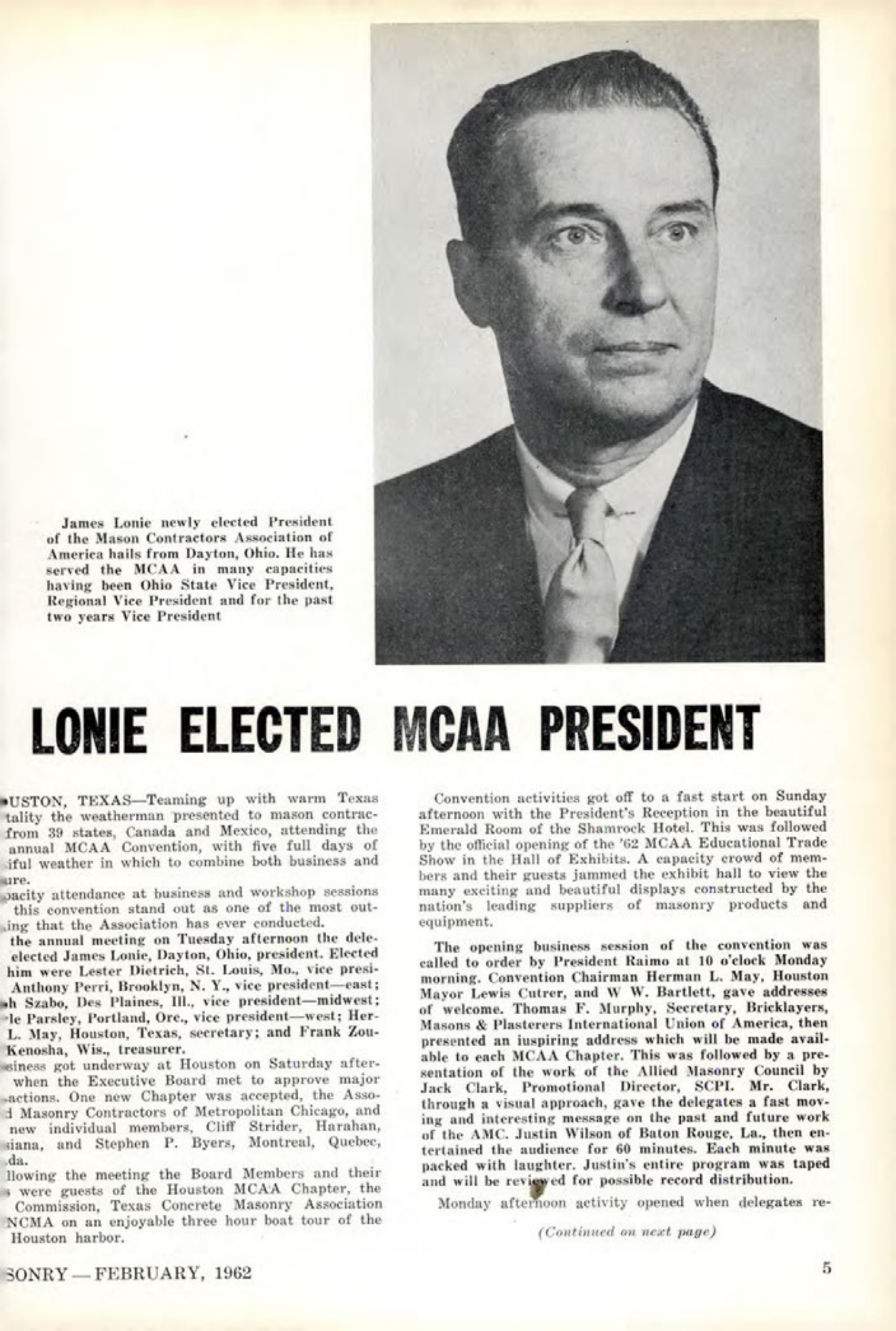 Masonry Magazine February 1962 Page. 5