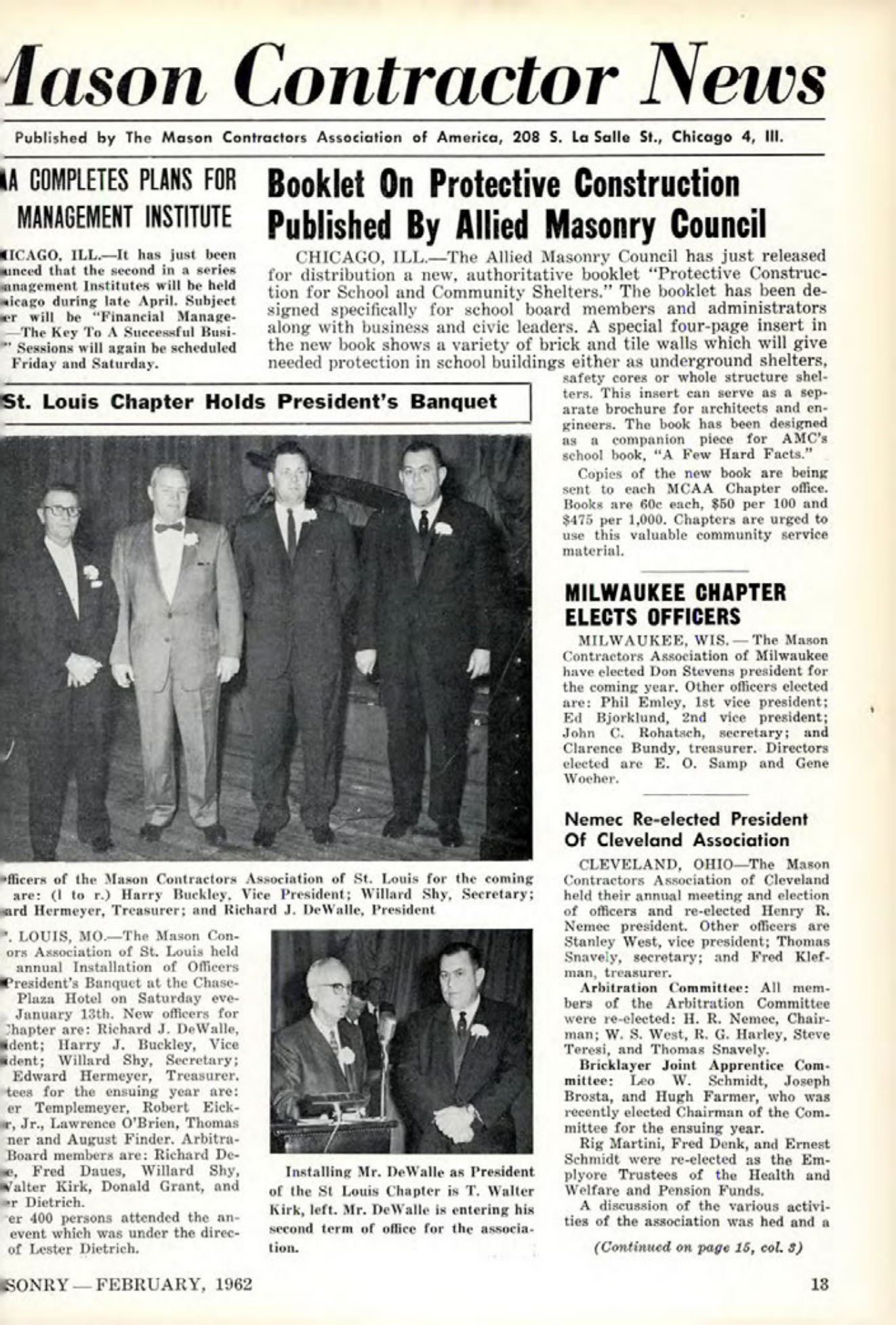 Masonry Magazine February 1962 Page. 13