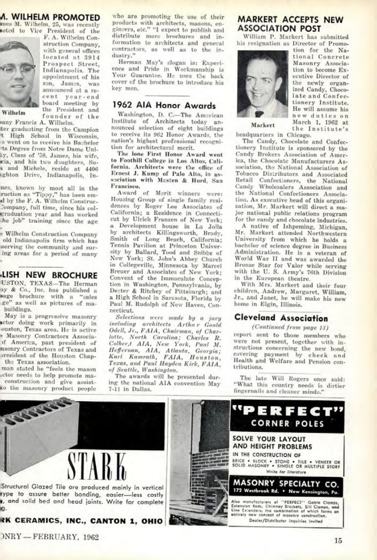 Masonry Magazine February 1962 Page. 15