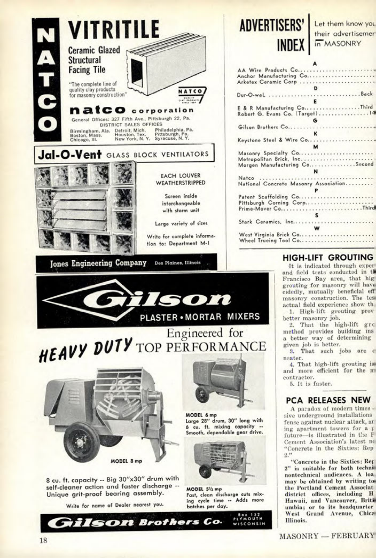 Masonry Magazine February 1962 Page. 18