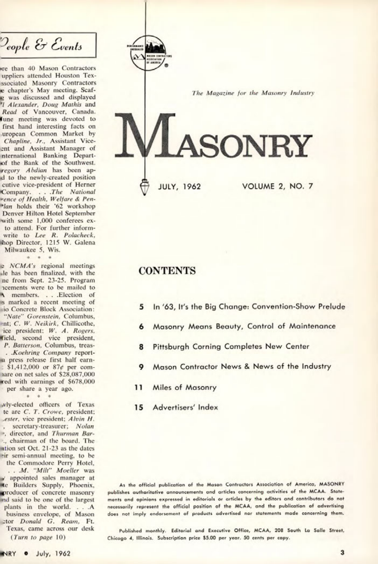 Masonry Magazine July 1962 Page. 3