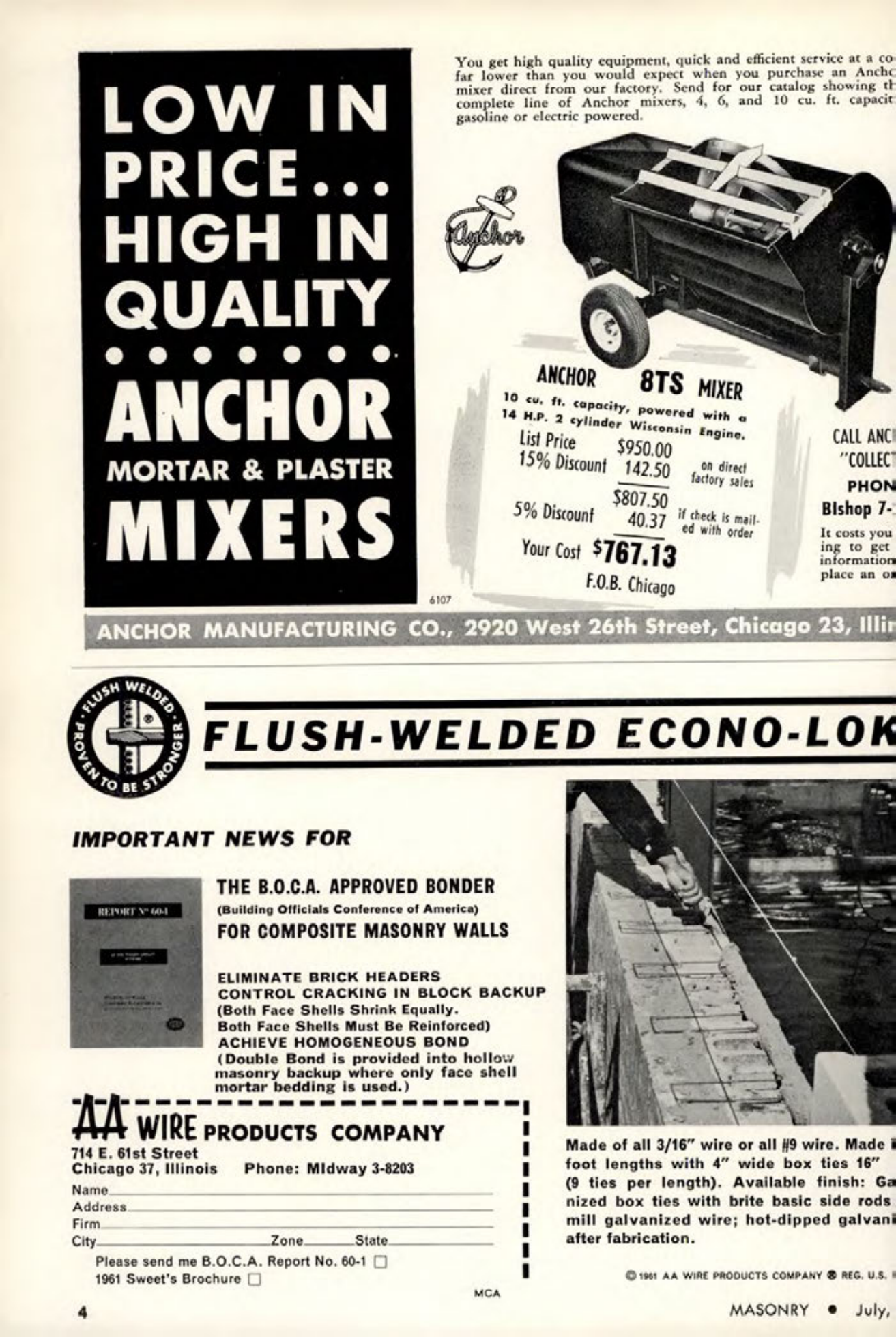 Masonry Magazine July 1962 Page. 4