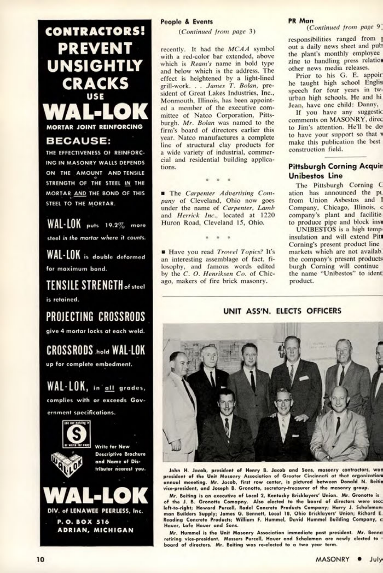Masonry Magazine July 1962 Page. 10