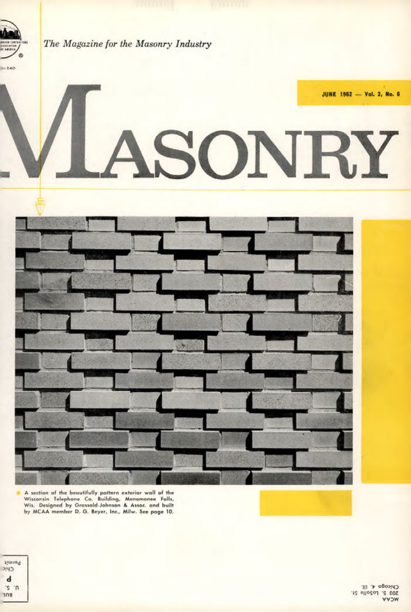 Masonry Magazine June 1962 Page. 1