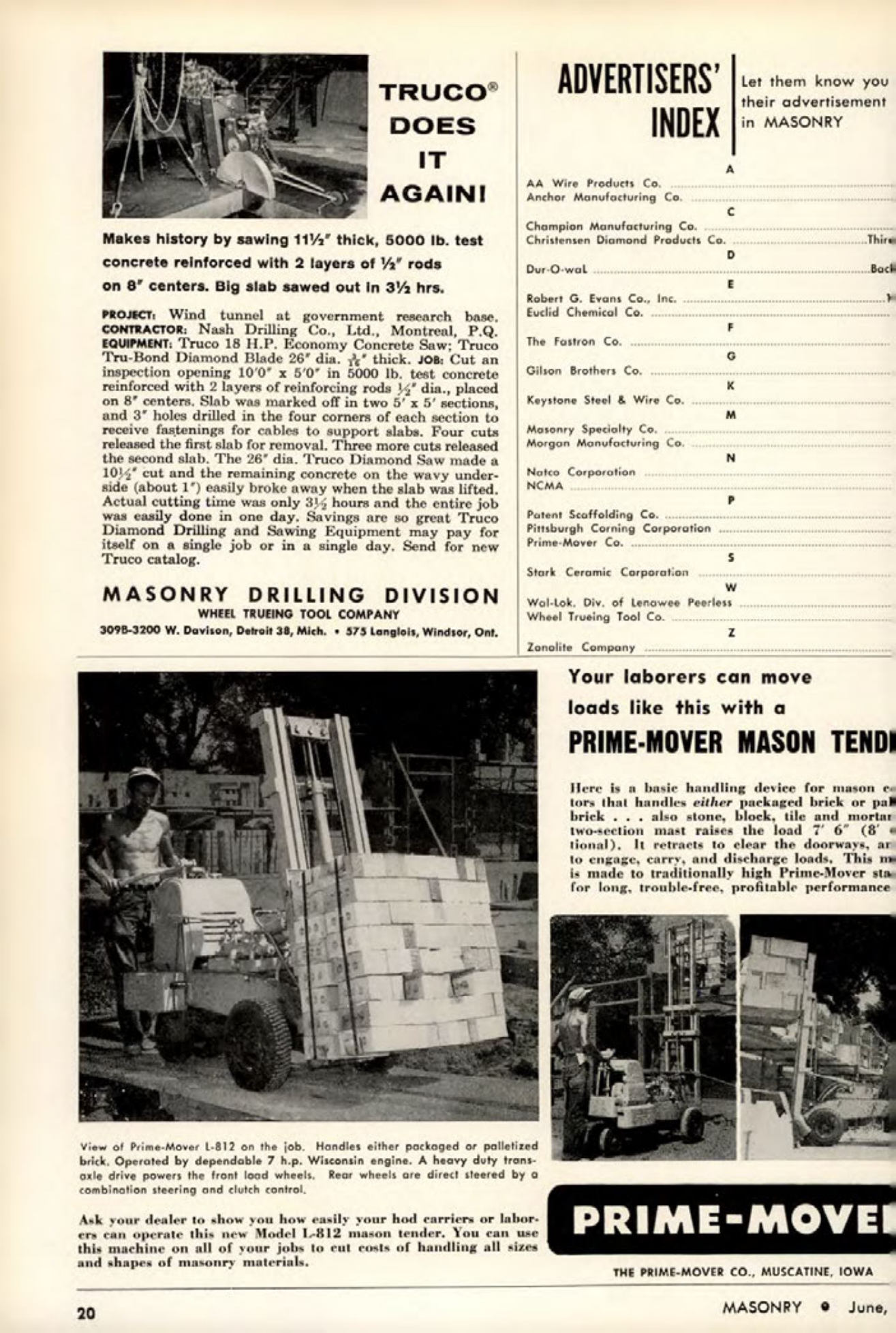 Masonry Magazine June 1962 Page. 20