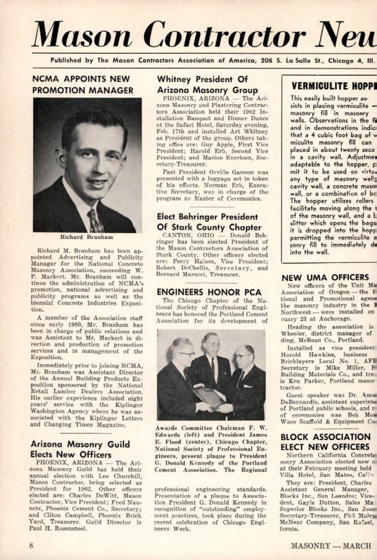Masonry Magazine March 1962 Page. 8