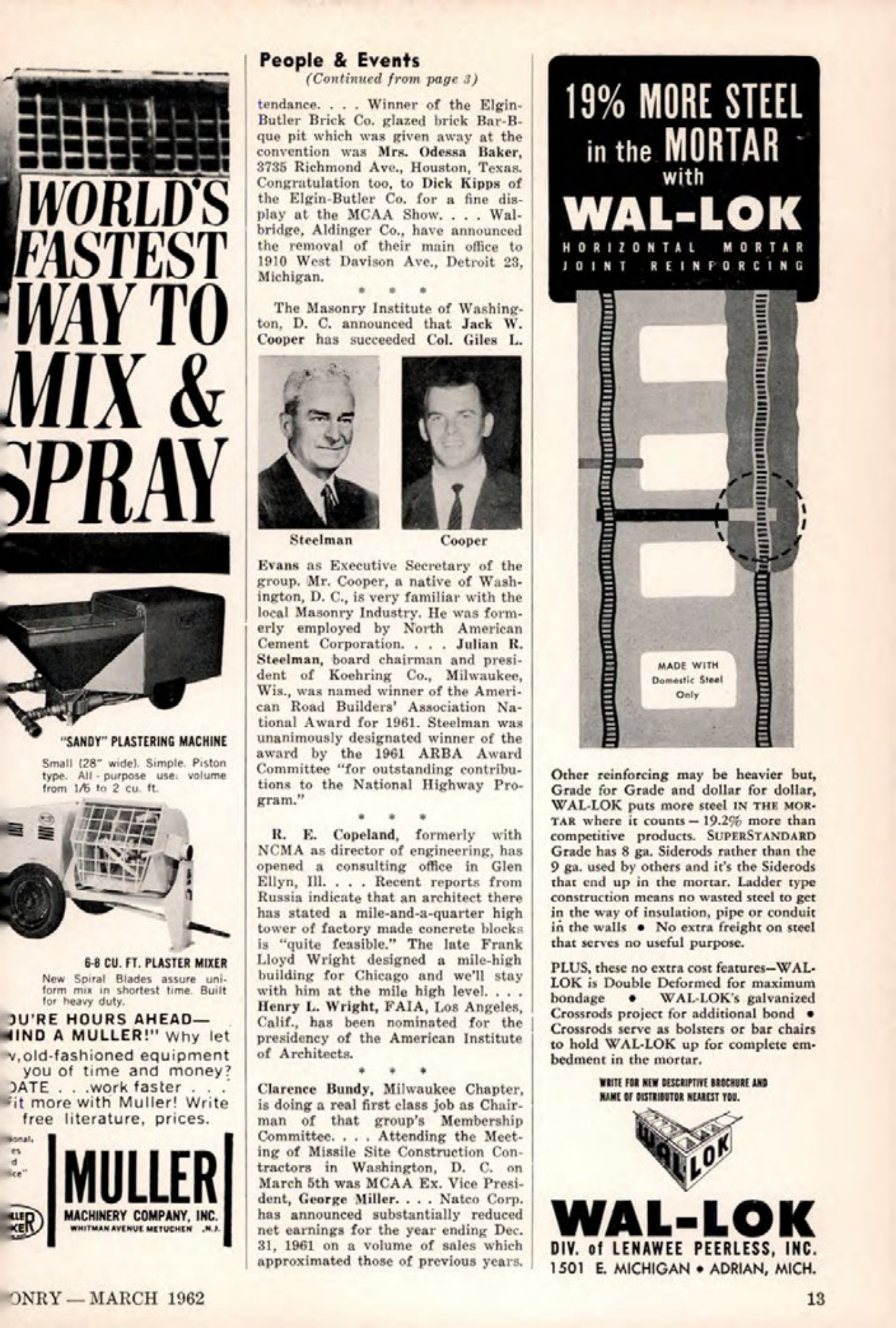 Masonry Magazine March 1962 Page. 13