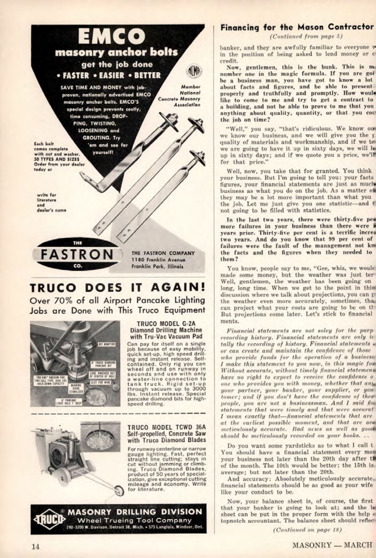 Masonry Magazine March 1962 Page. 14