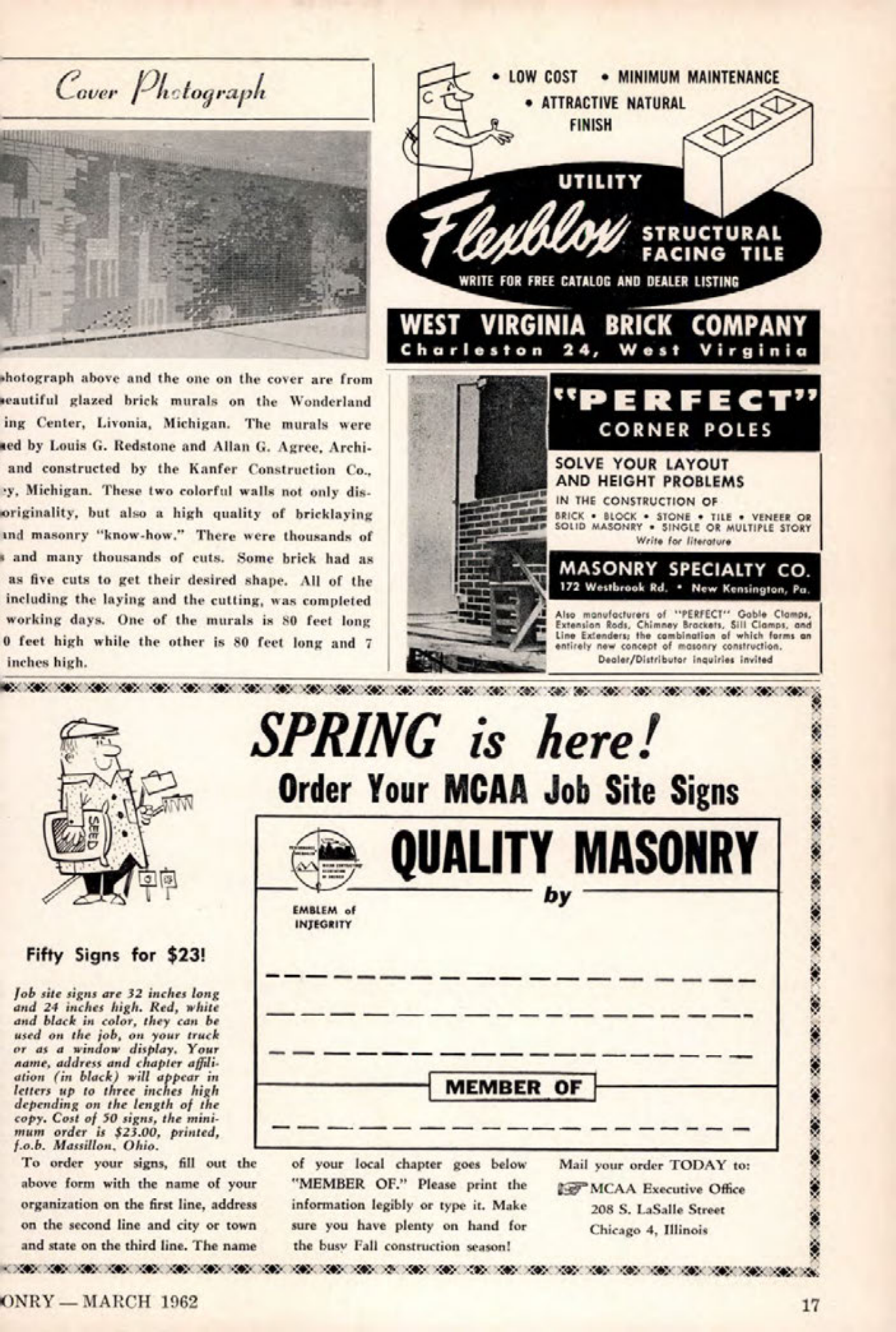 Masonry Magazine March 1962 Page. 17