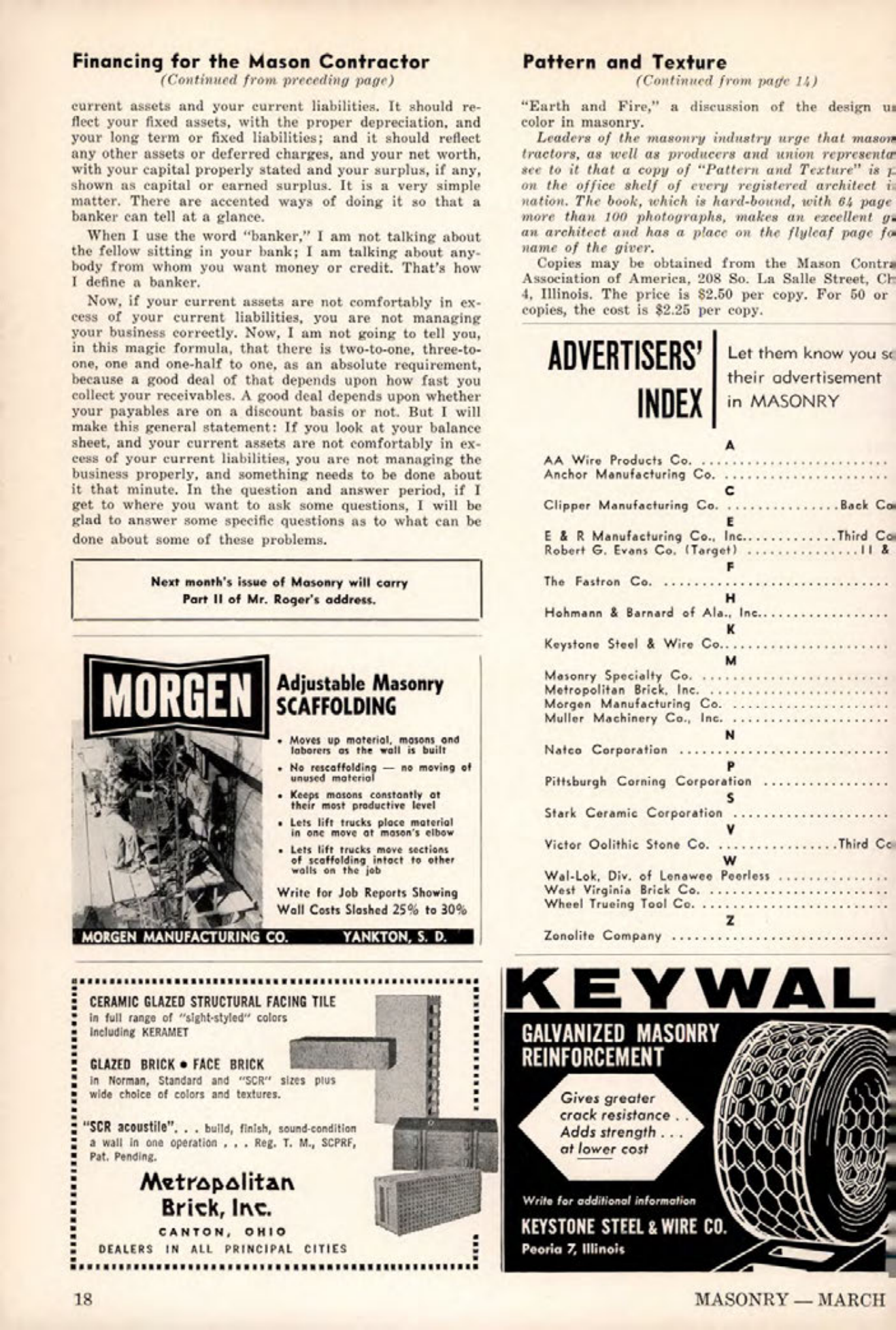 Masonry Magazine March 1962 Page. 18