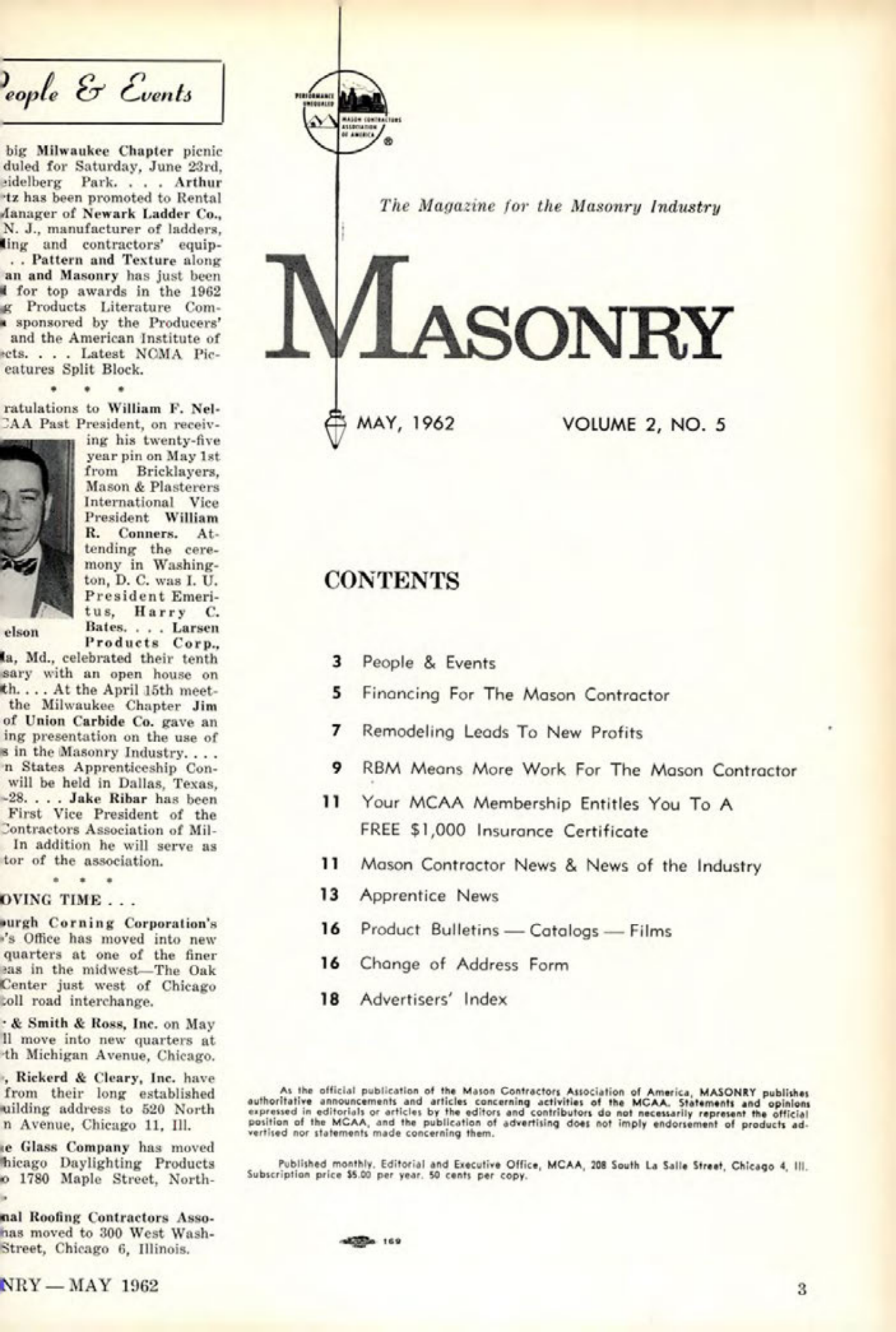Masonry Magazine May 1962 Page. 3