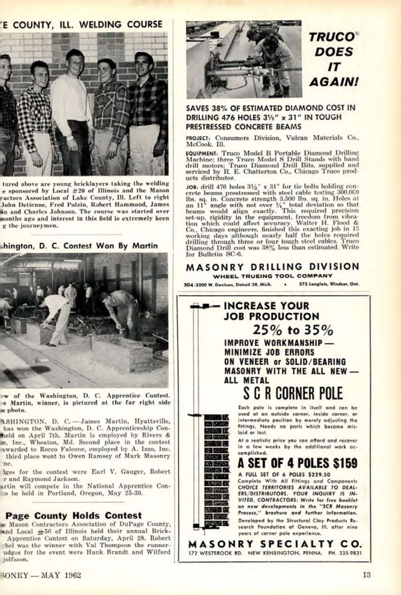 Masonry Magazine May 1962 Page. 13
