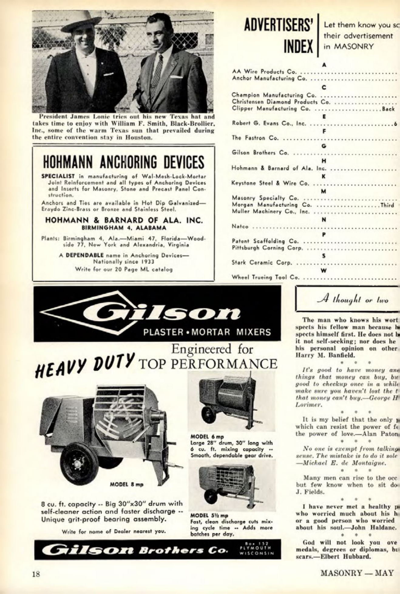 Masonry Magazine May 1962 Page. 18
