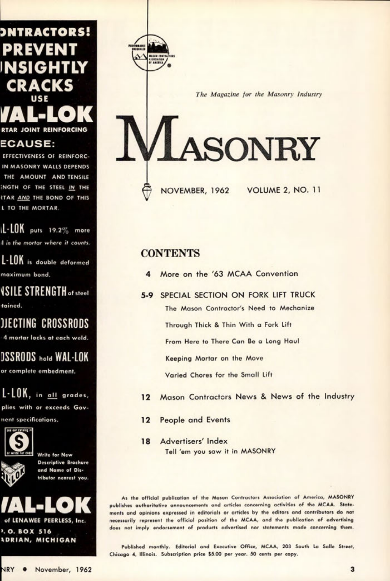 Masonry Magazine November 1962 Page. 3