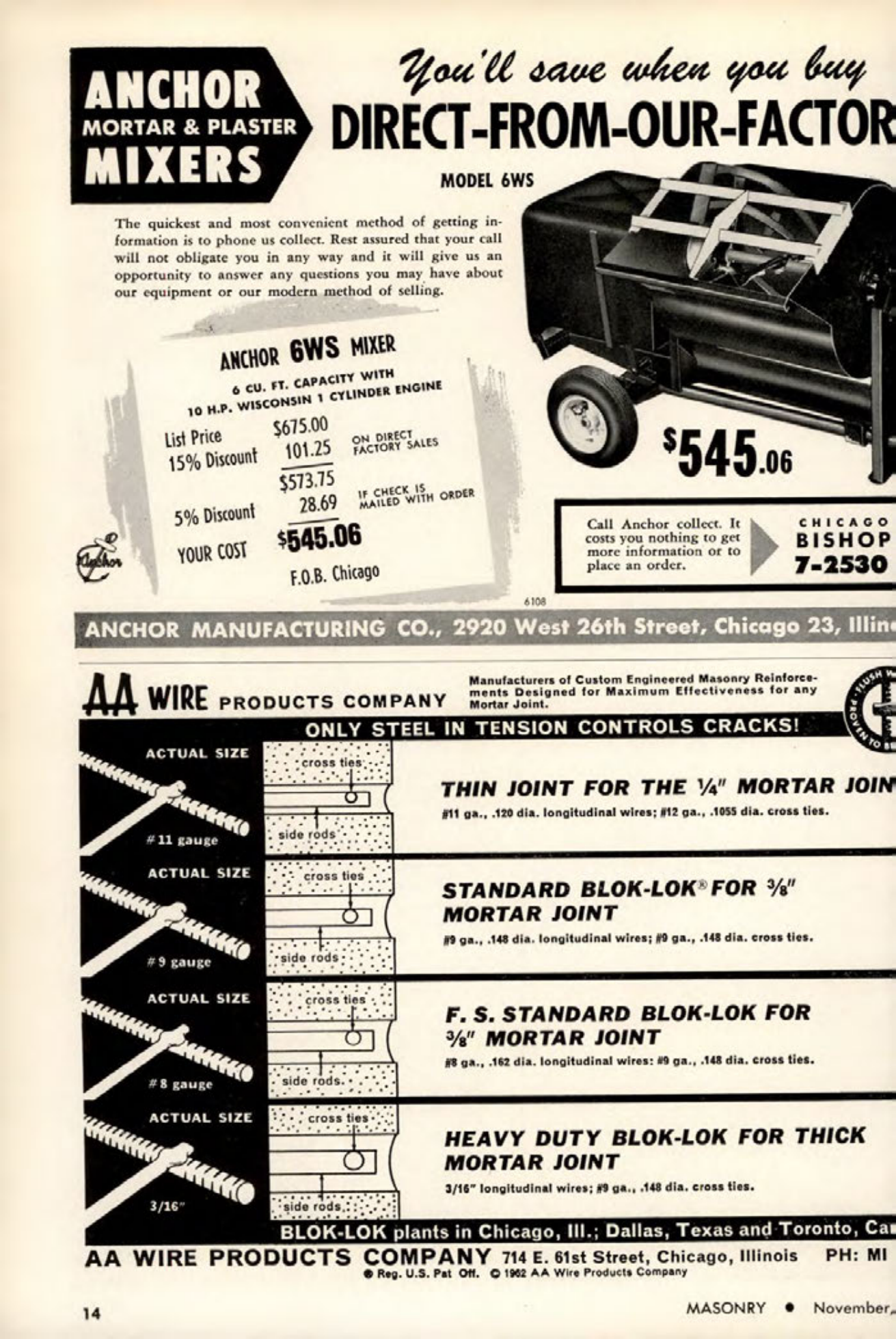 Masonry Magazine November 1962 Page. 14