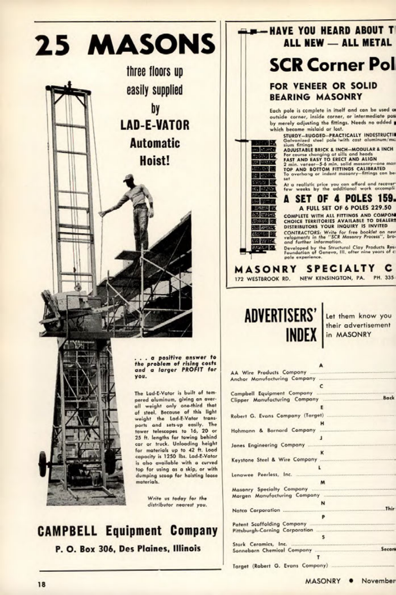 Masonry Magazine November 1962 Page. 18