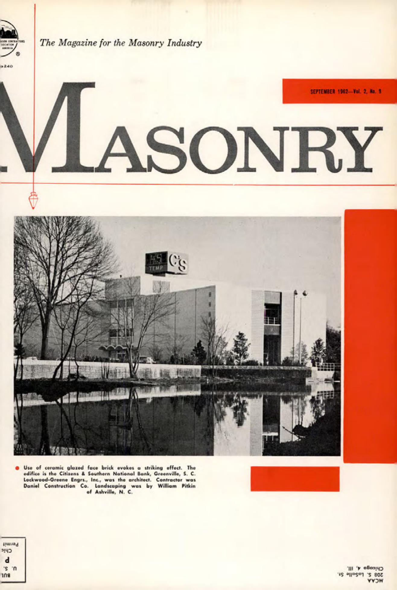 Masonry Magazine September 1962 Page. 1