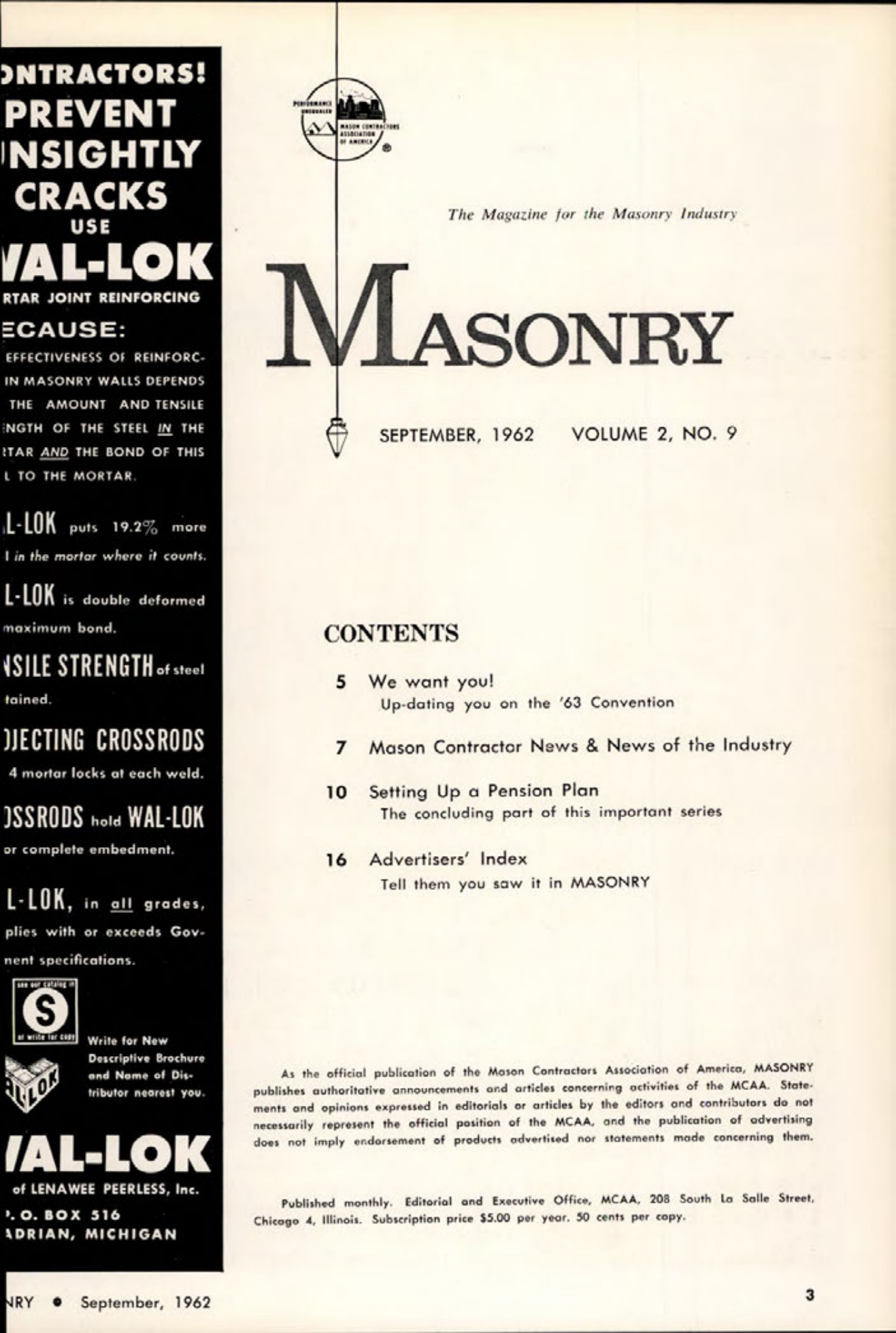 Masonry Magazine September 1962 Page. 3