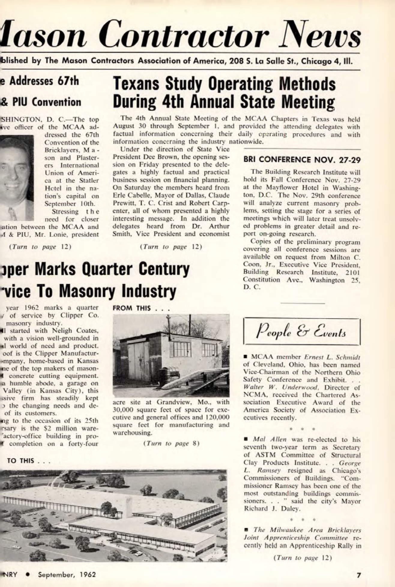 Masonry Magazine September 1962 Page. 7
