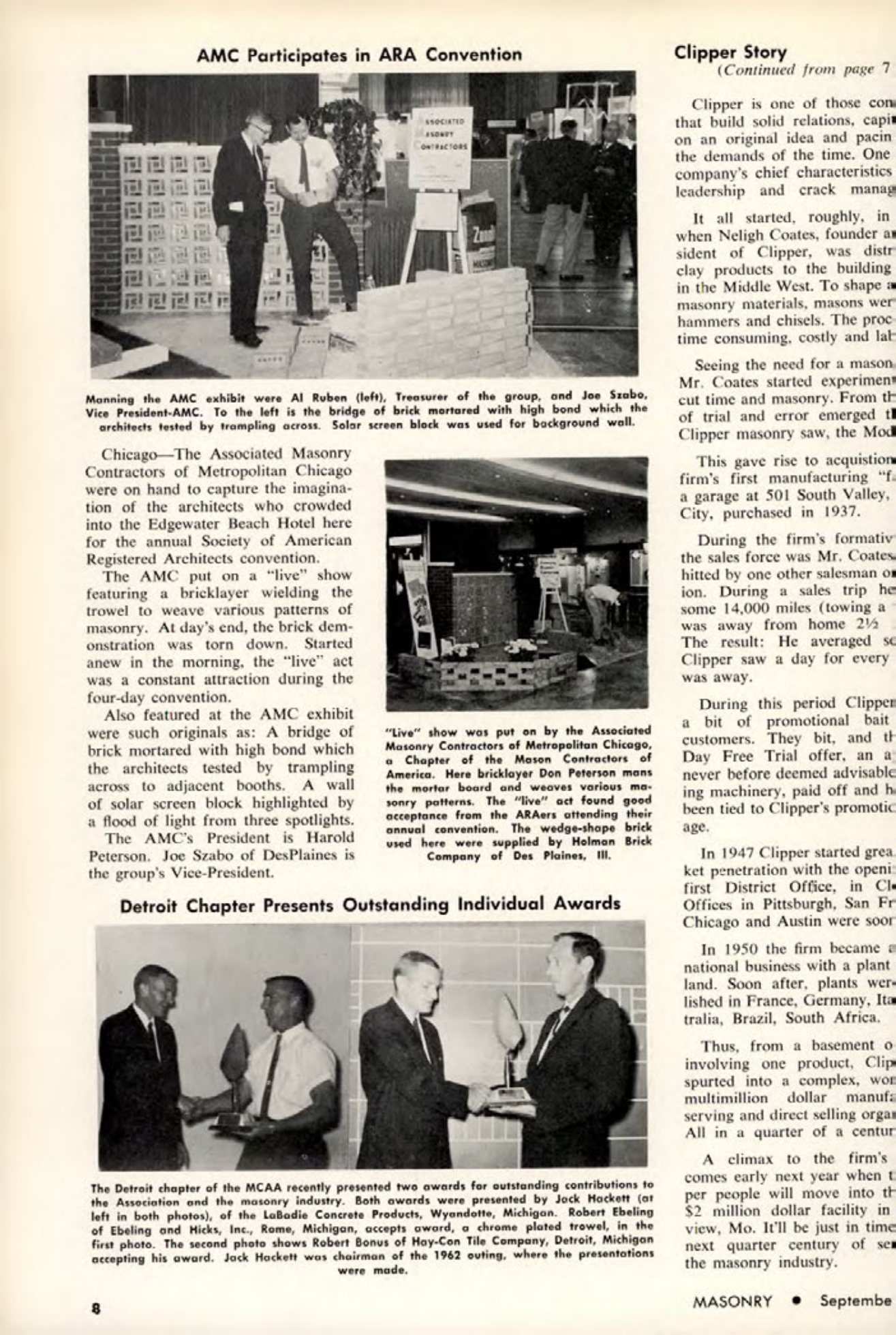 Masonry Magazine September 1962 Page. 8