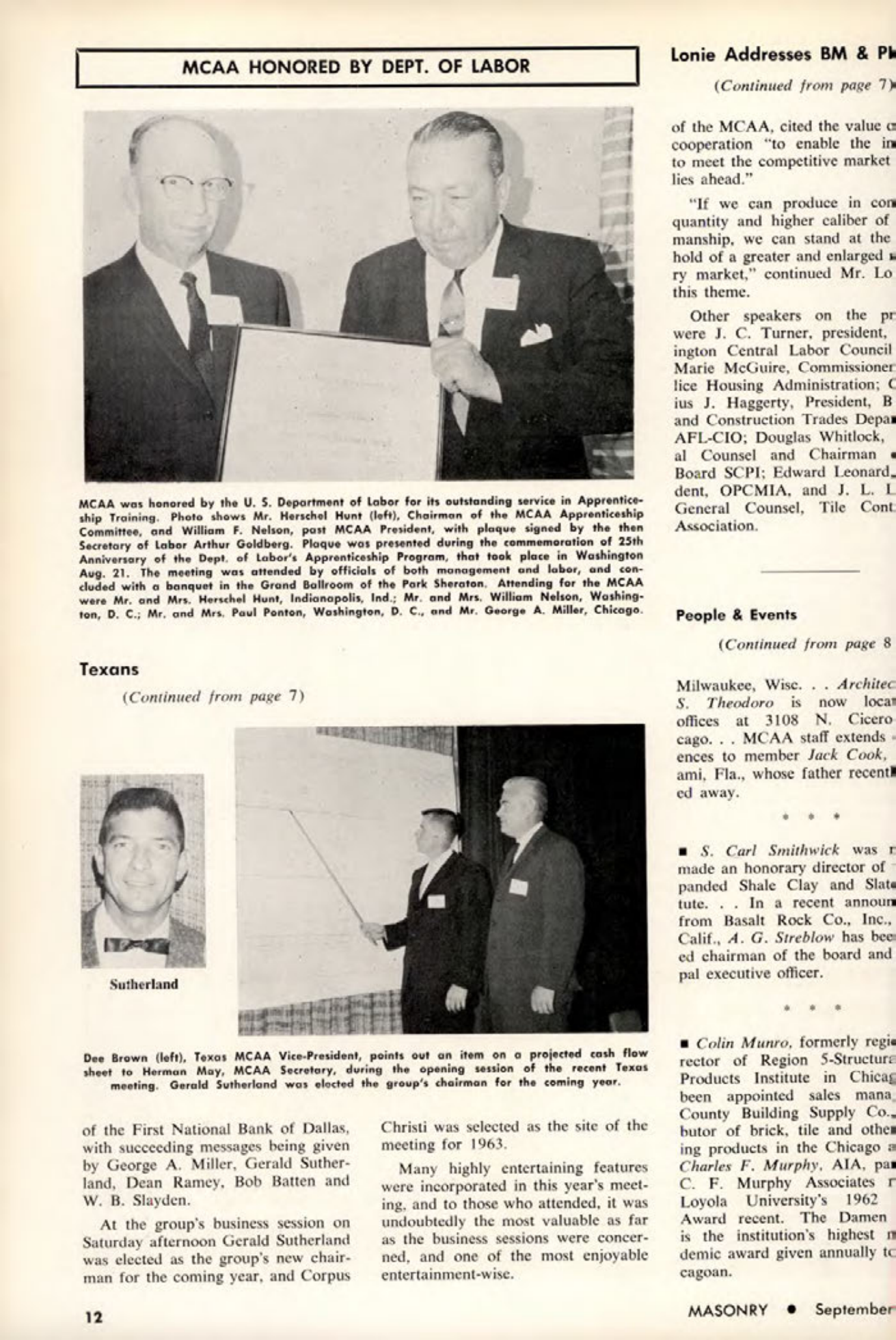 Masonry Magazine September 1962 Page. 12