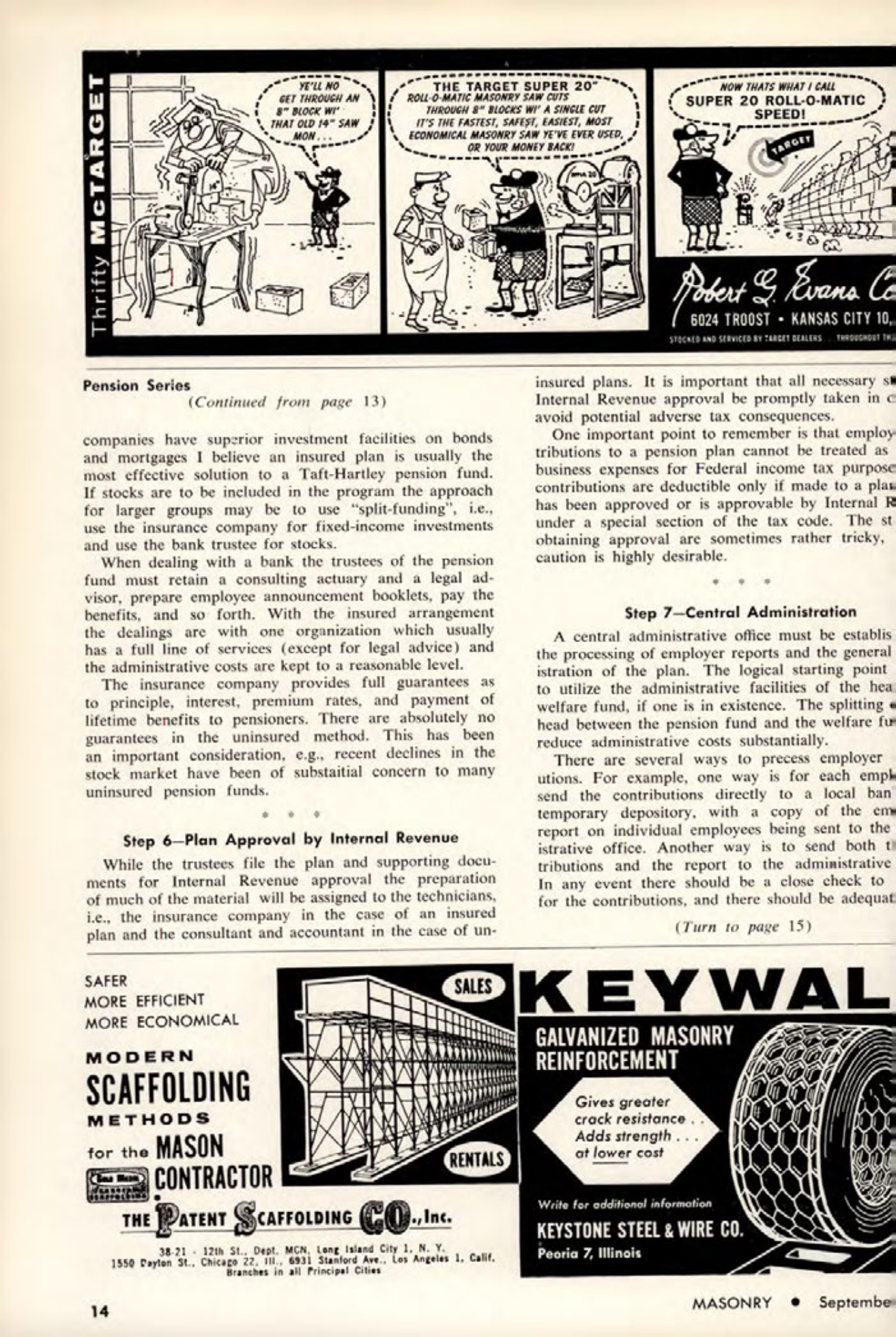 Masonry Magazine September 1962 Page. 14