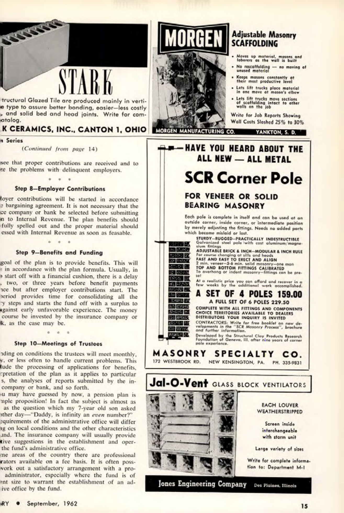 Masonry Magazine September 1962 Page. 15