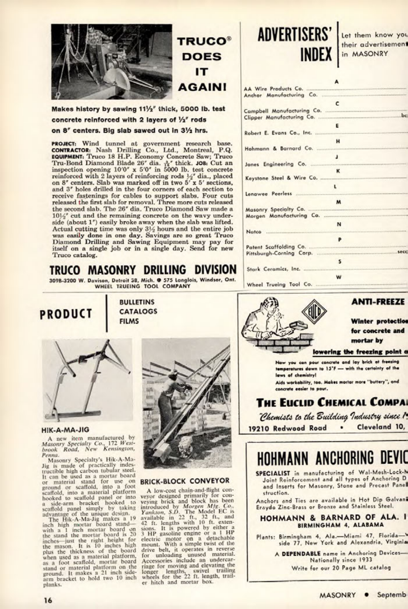 Masonry Magazine September 1962 Page. 16