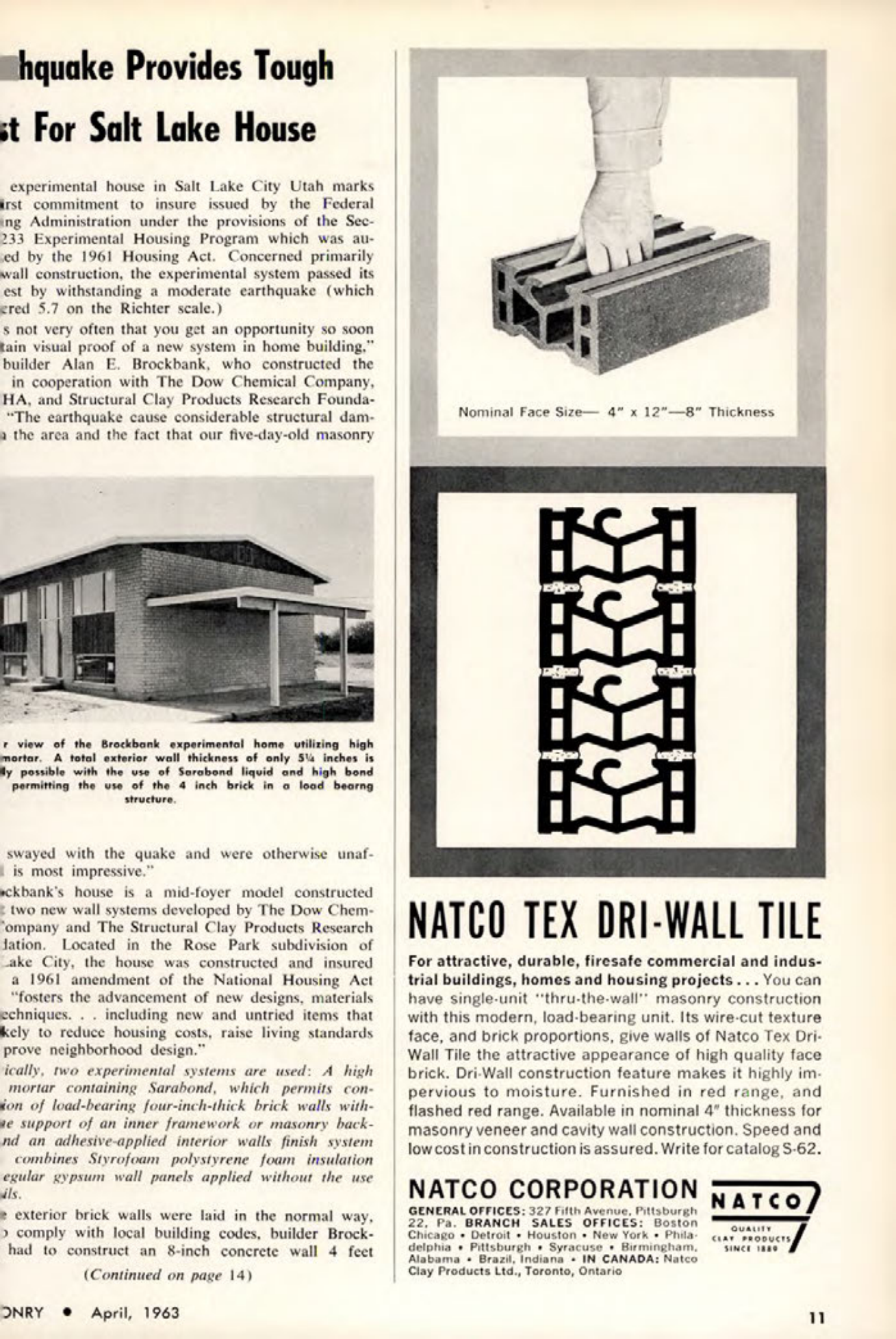 Masonry Magazine April 1963 Page. 11