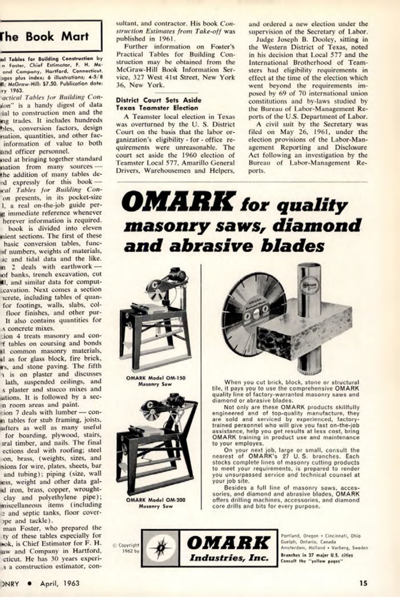 Masonry Magazine April 1963 Page. 15