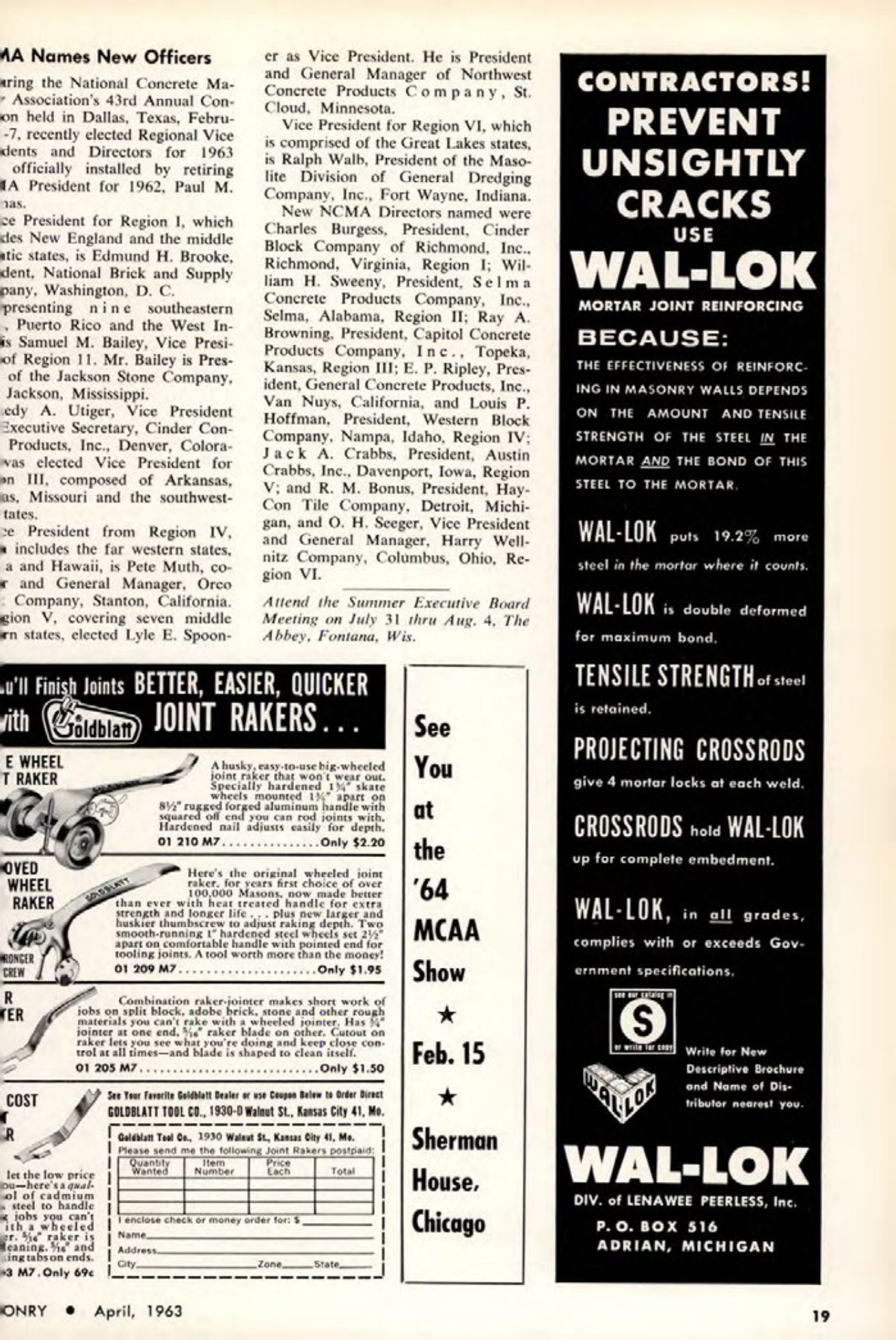 Masonry Magazine April 1963 Page. 19