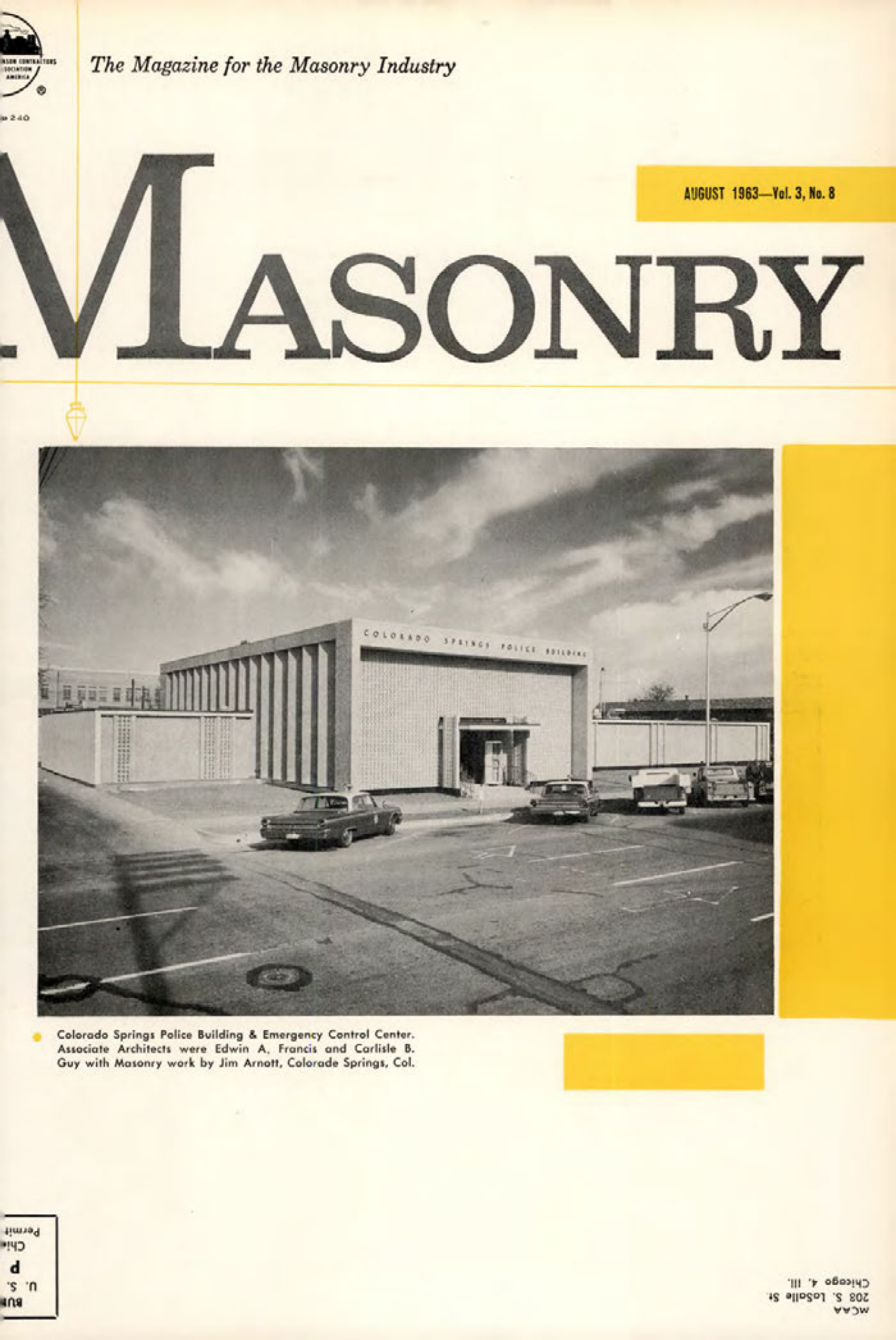 Masonry Magazine August 1963 Page. 1