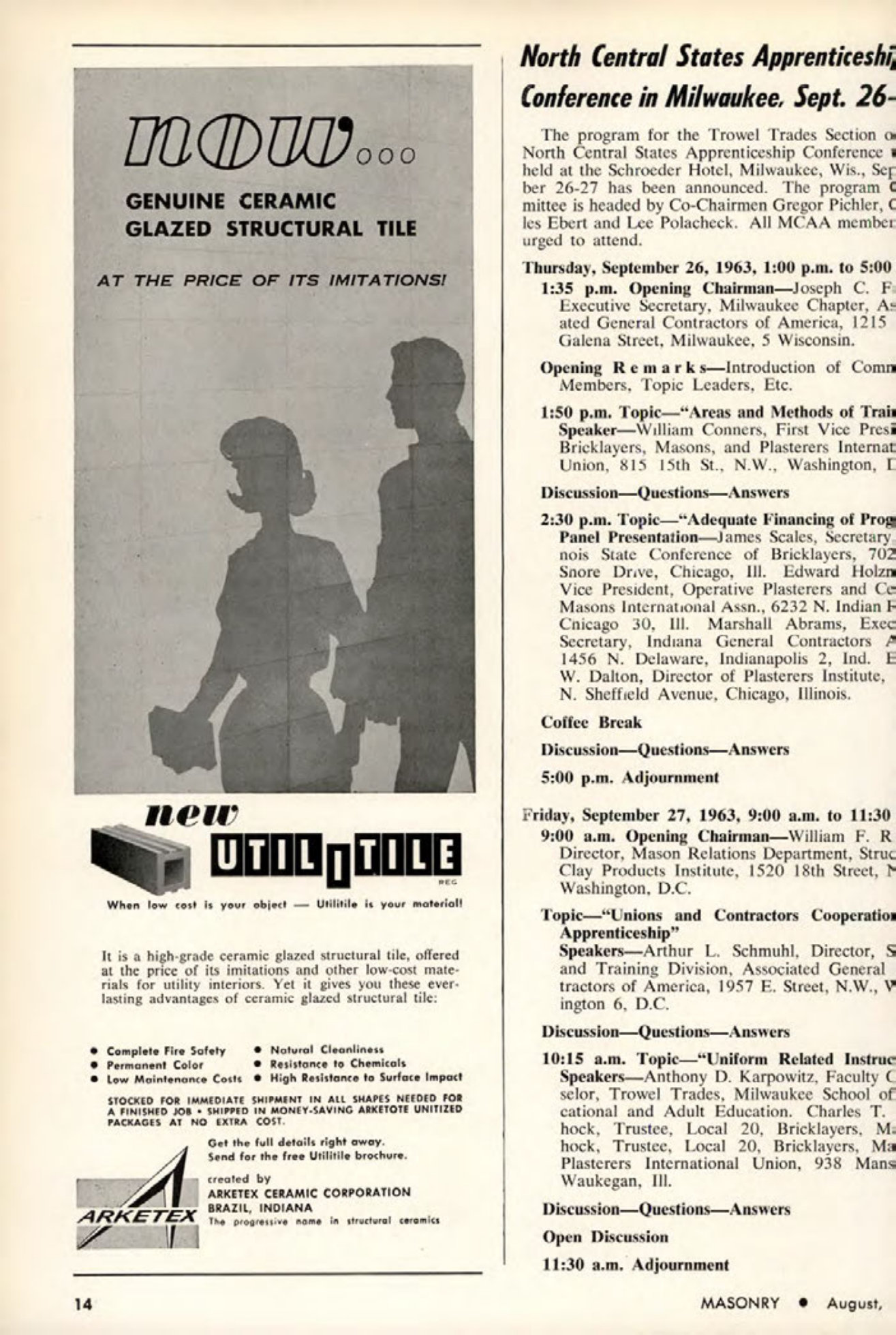 Masonry Magazine August 1963 Page. 14