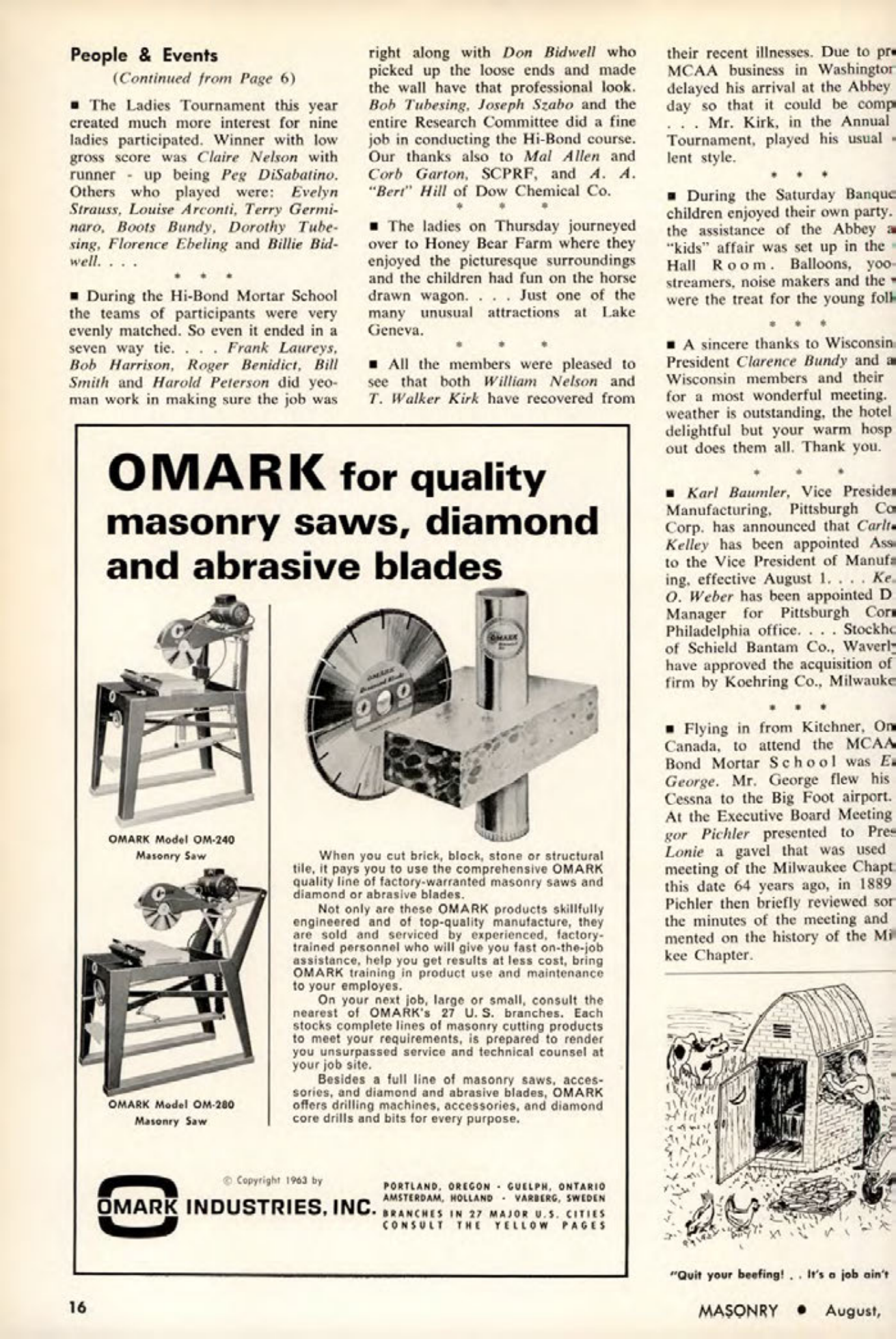 Masonry Magazine August 1963 Page. 16