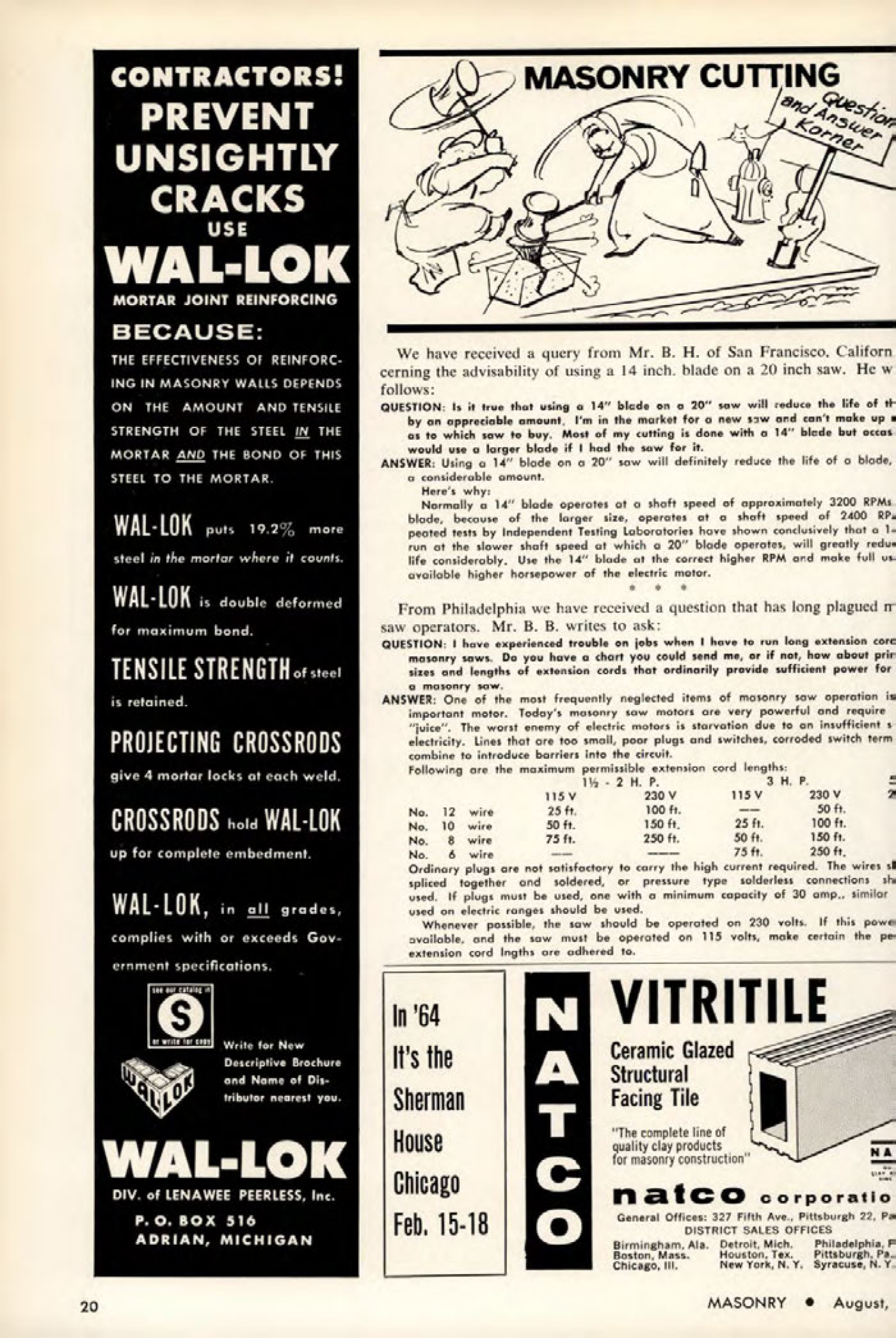 Masonry Magazine August 1963 Page. 20