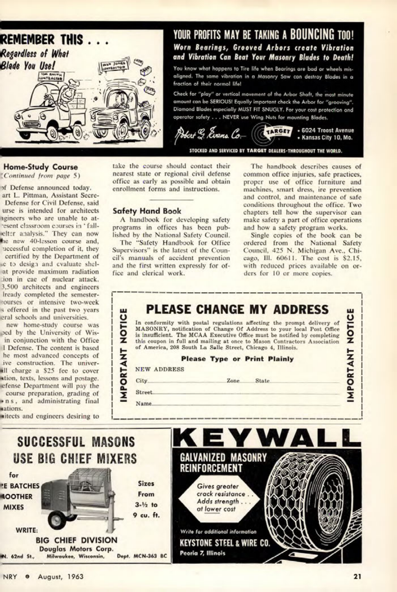 Masonry Magazine August 1963 Page. 21
